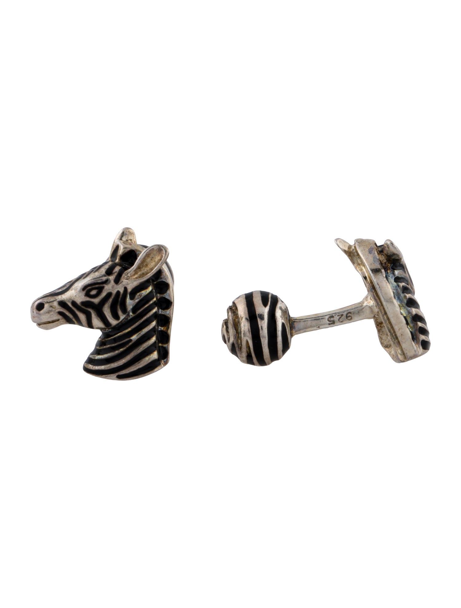 Tiffany & Co. Vintage Enamel Zebra Cufflinks