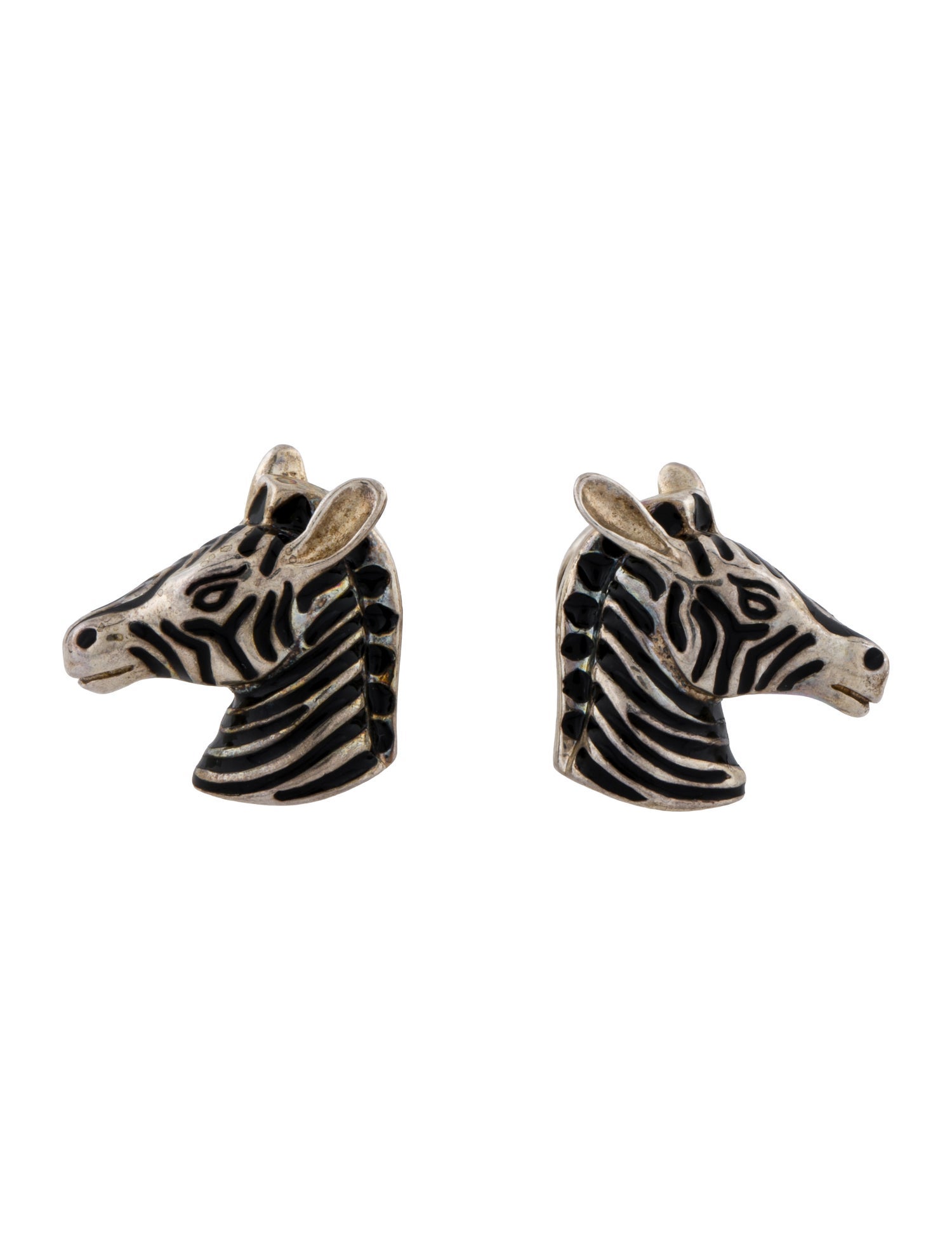 Tiffany & Co. Vintage Enamel Zebra Cufflinks