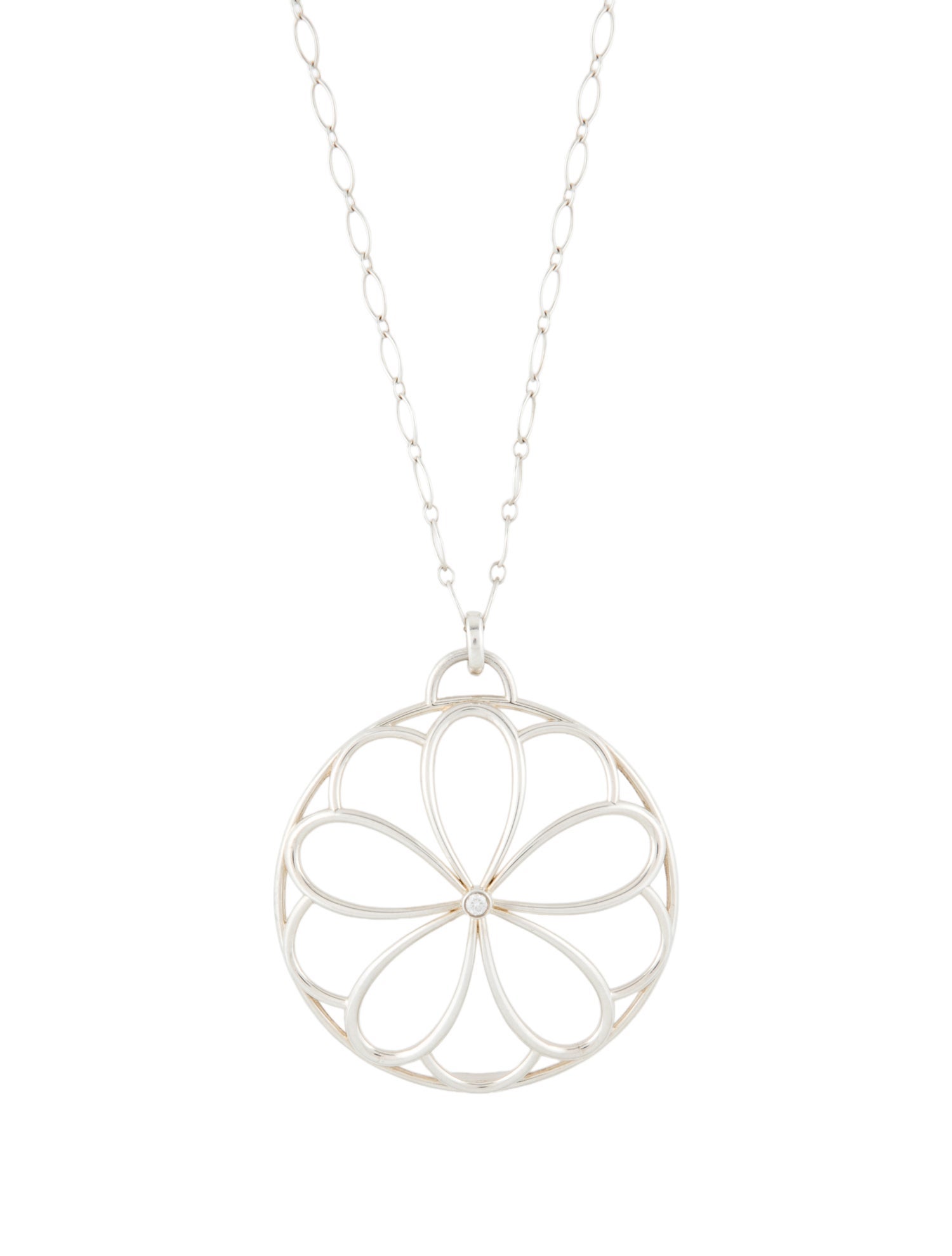 Tiffany & Co. Diamond Garden Flower Pendant Necklace
