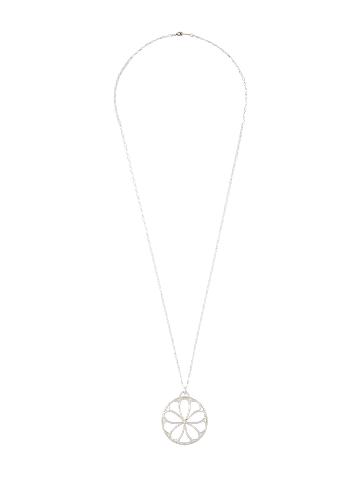 Tiffany & Co. Diamond Garden Flower Pendant Necklace