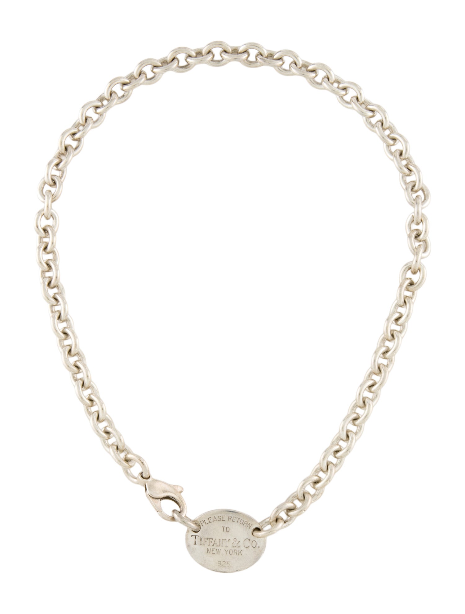 Tiffany & Co. Oval Tag Choker Necklace