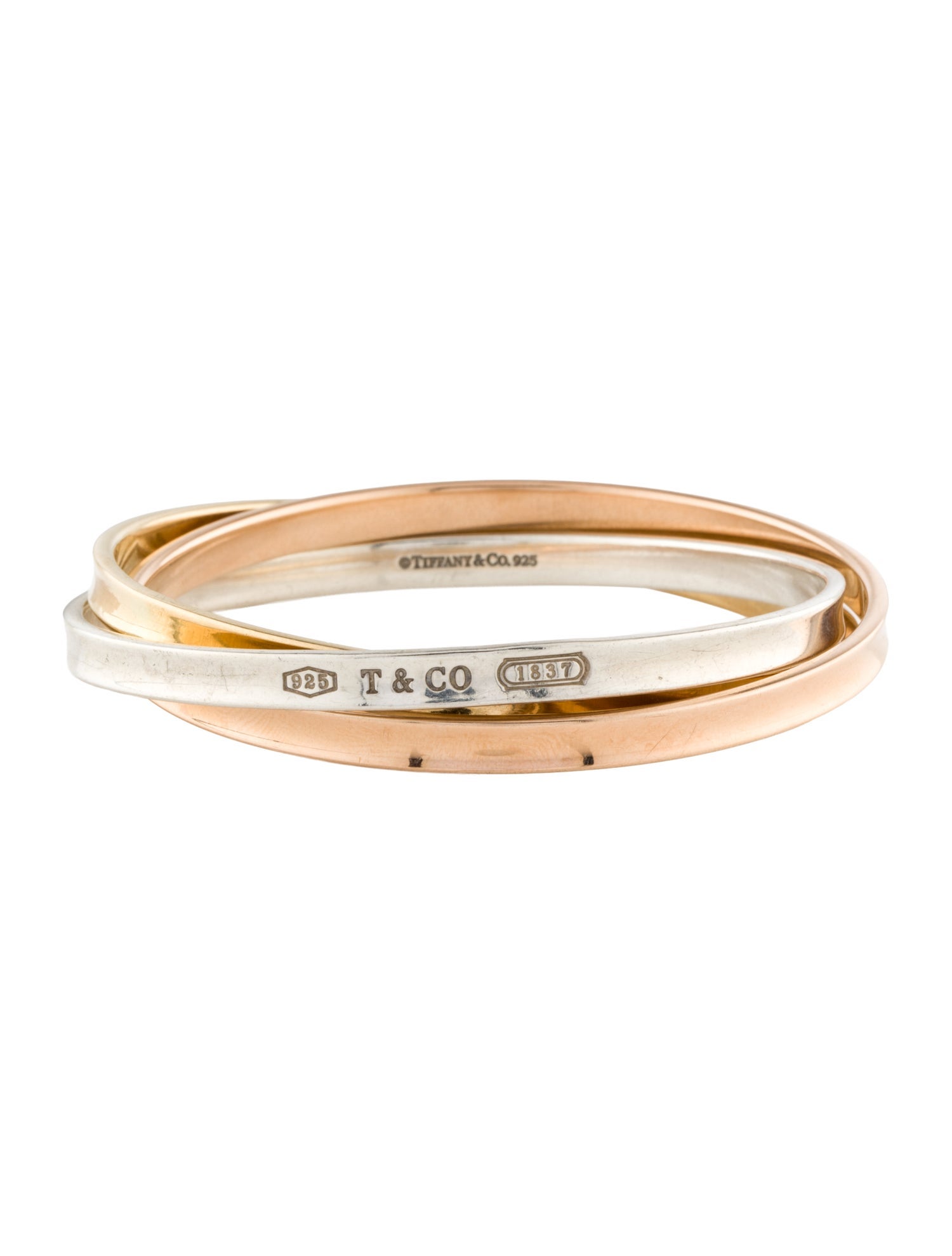 Tiffany & Co. Tri-color 1837 Interlocking Circles Bangle