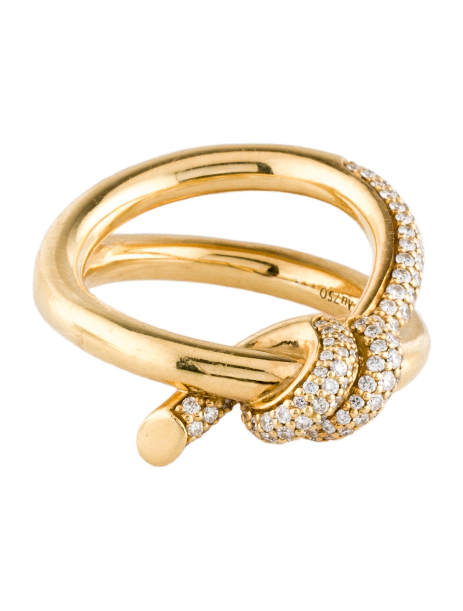 Tiffany & Co. 18K Diamond Knot Double Row Ring