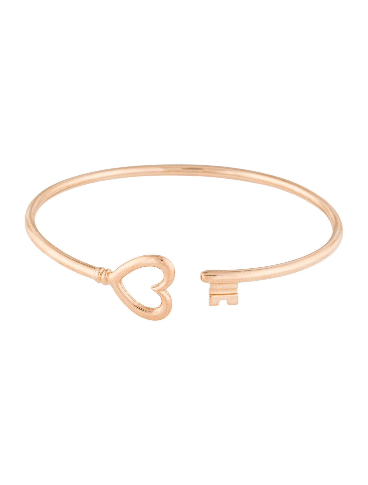 Tiffany & Co. 18K Heart Key Wire Bracelet