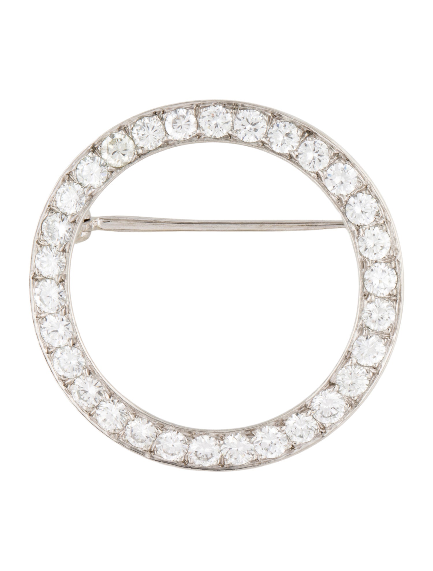 Tiffany & Co. Vintage 1.95ctw Diamond Circle Pin Brooch