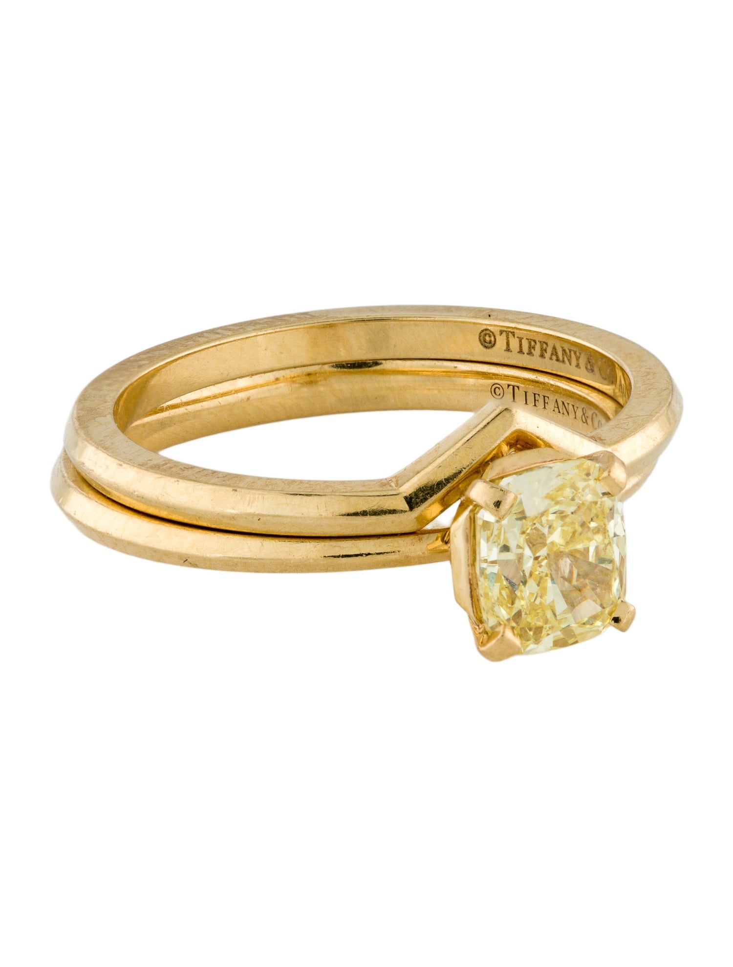 Tiffany & Co. 18K 1.02ctw Diamond Wedding Set