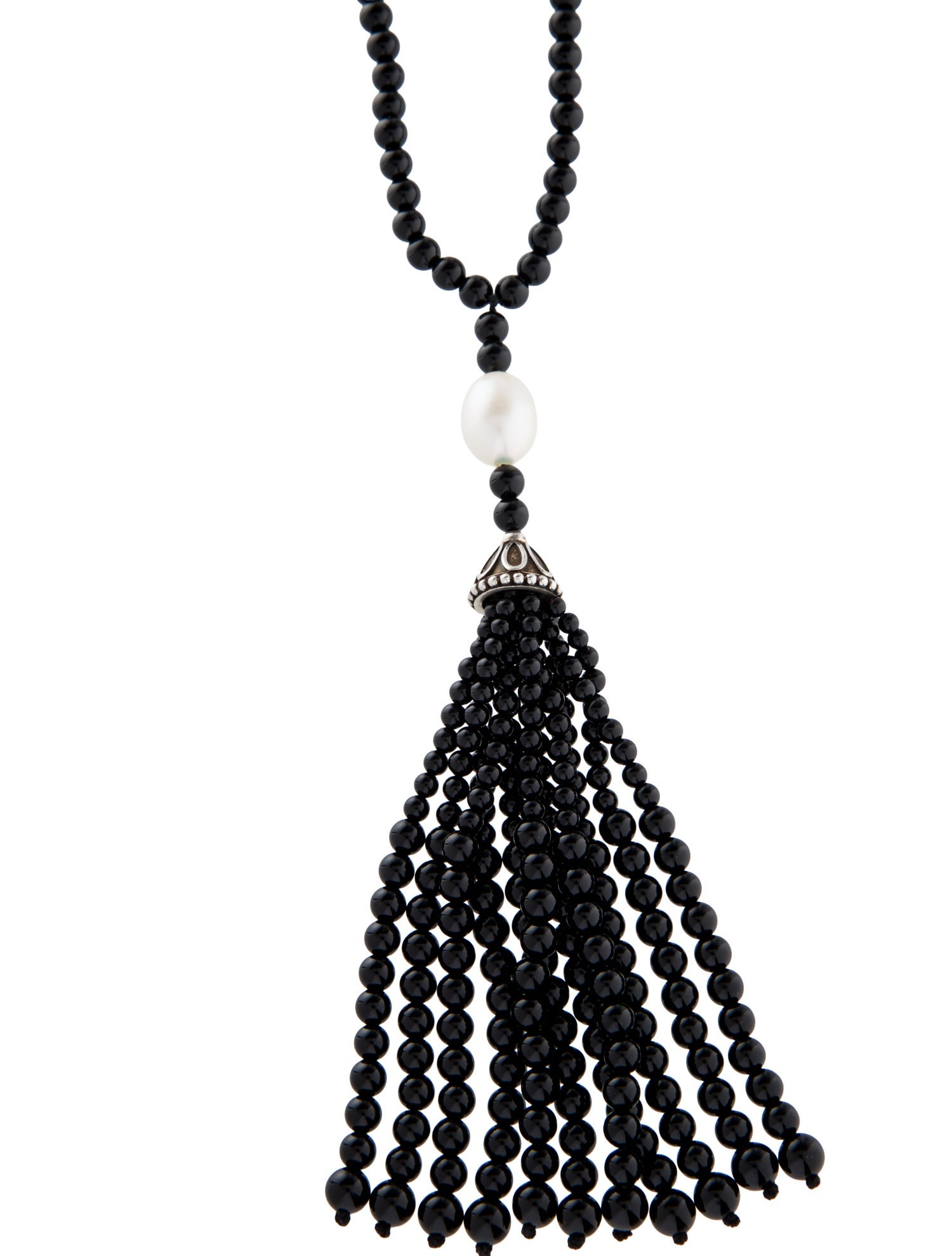 Tiffany & Co. Pearl & Onyx Ziegfeld Lavalier Necklace