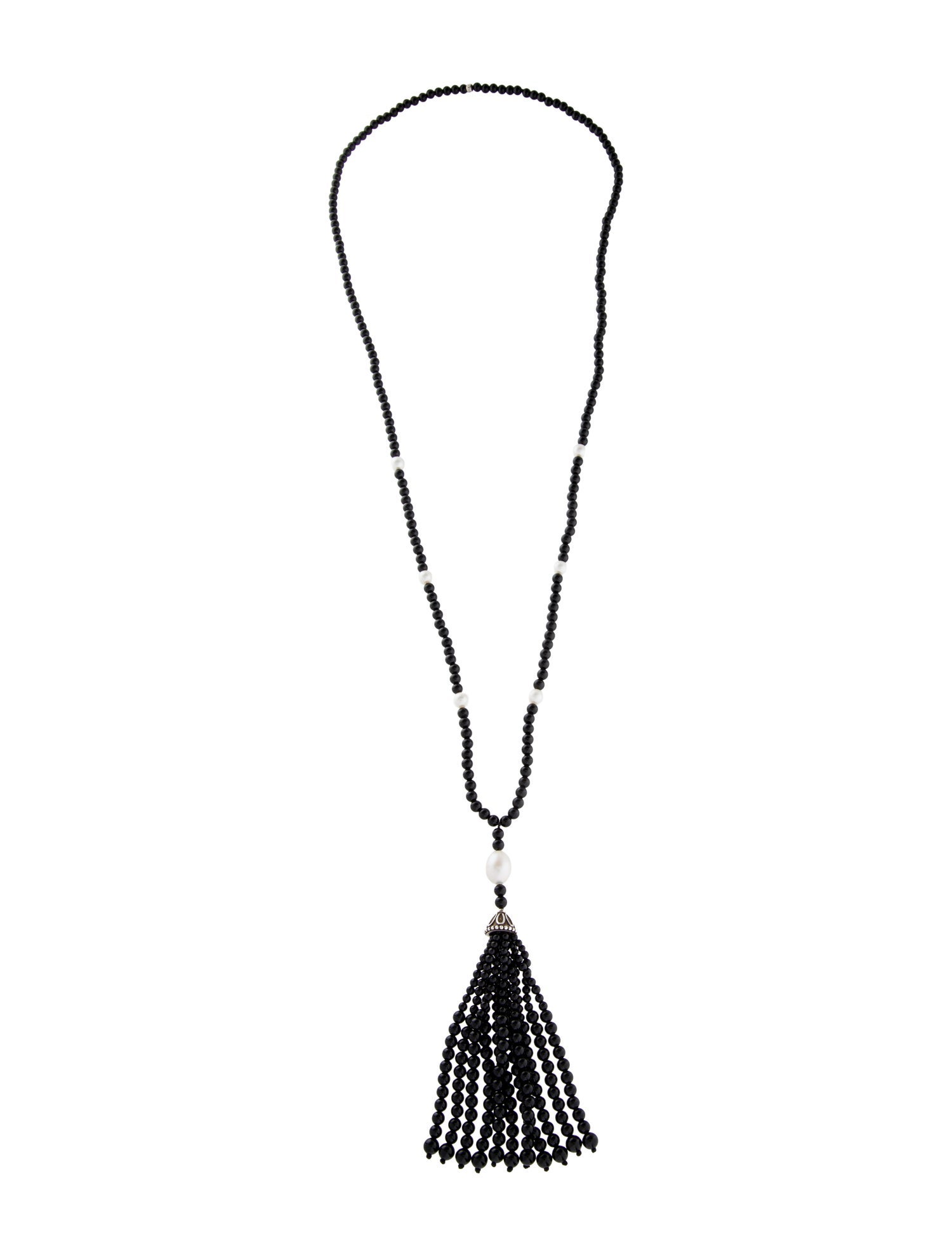 Tiffany & Co. Pearl & Onyx Ziegfeld Lavalier Necklace
