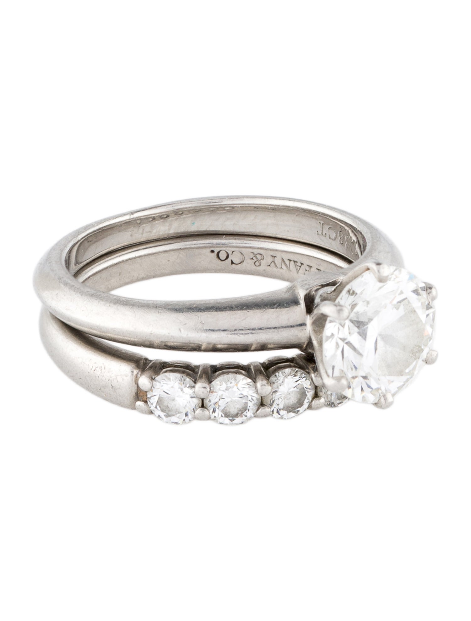 Tiffany & Co. Platinum 2.08ctw Diamond Wedding Set