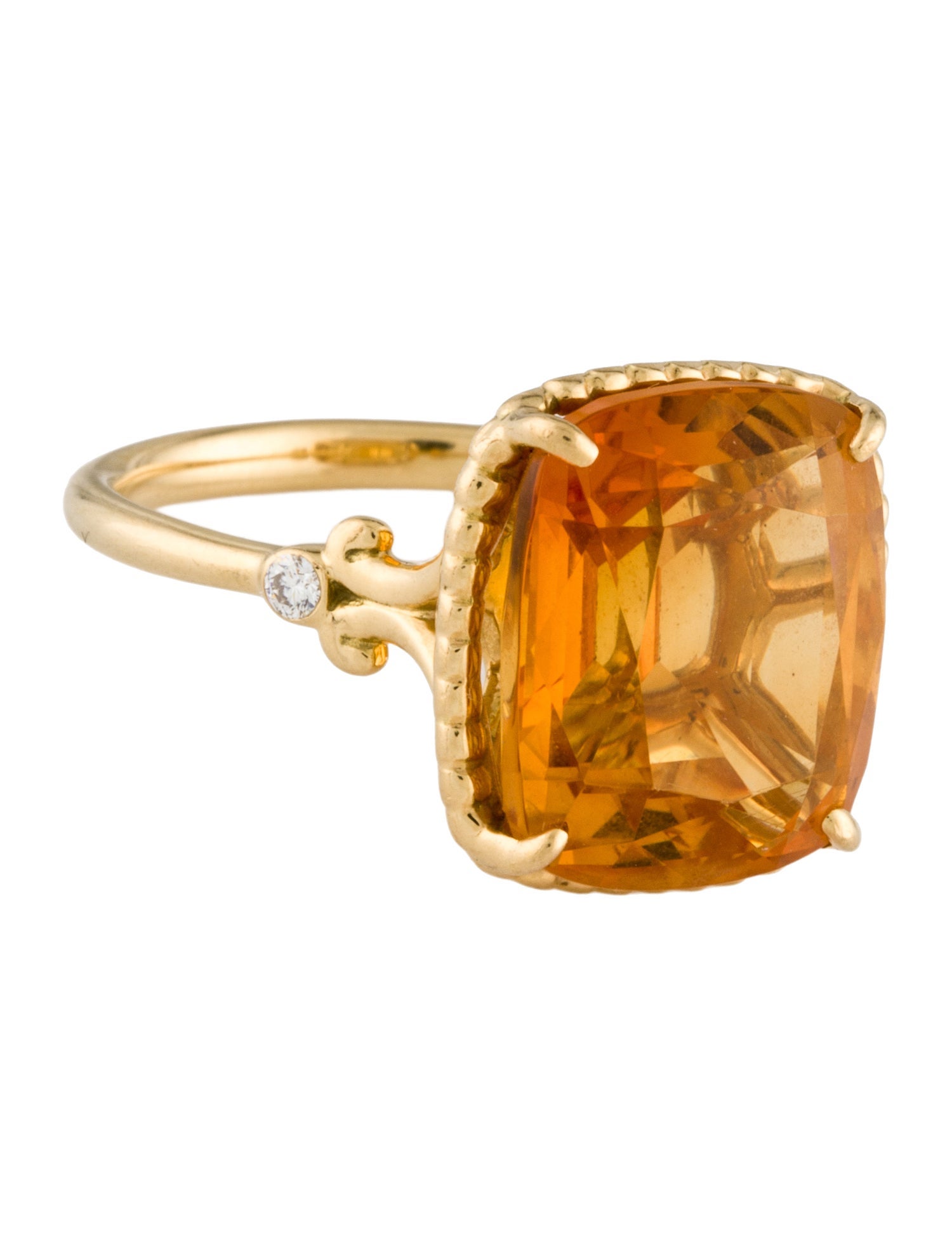 Tiffany & Co. 18K 7.05ct Citrine & Diamond Sparklers Ring