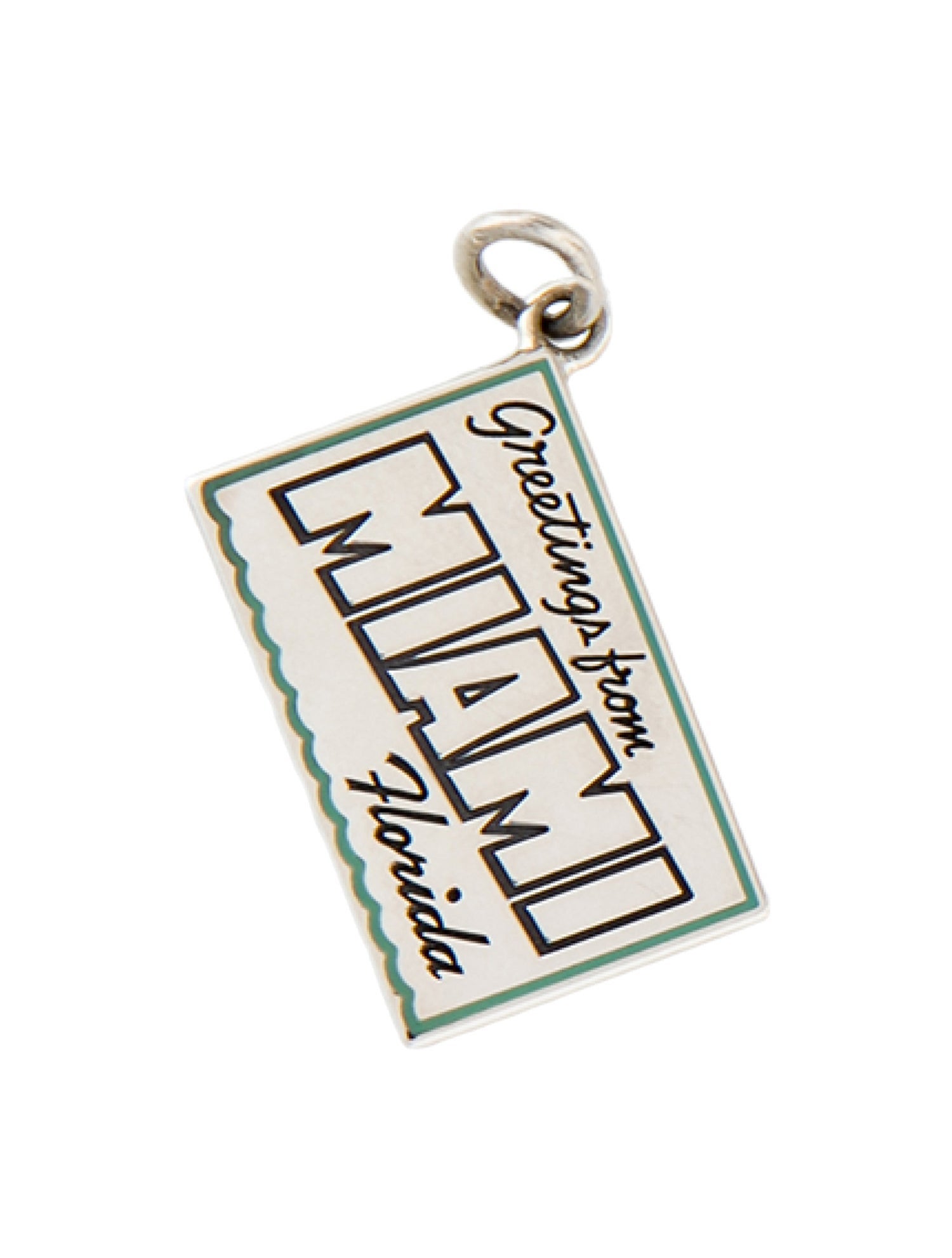 Tiffany & Co. Enamel 'Greetings from Miami' Postcard Charm