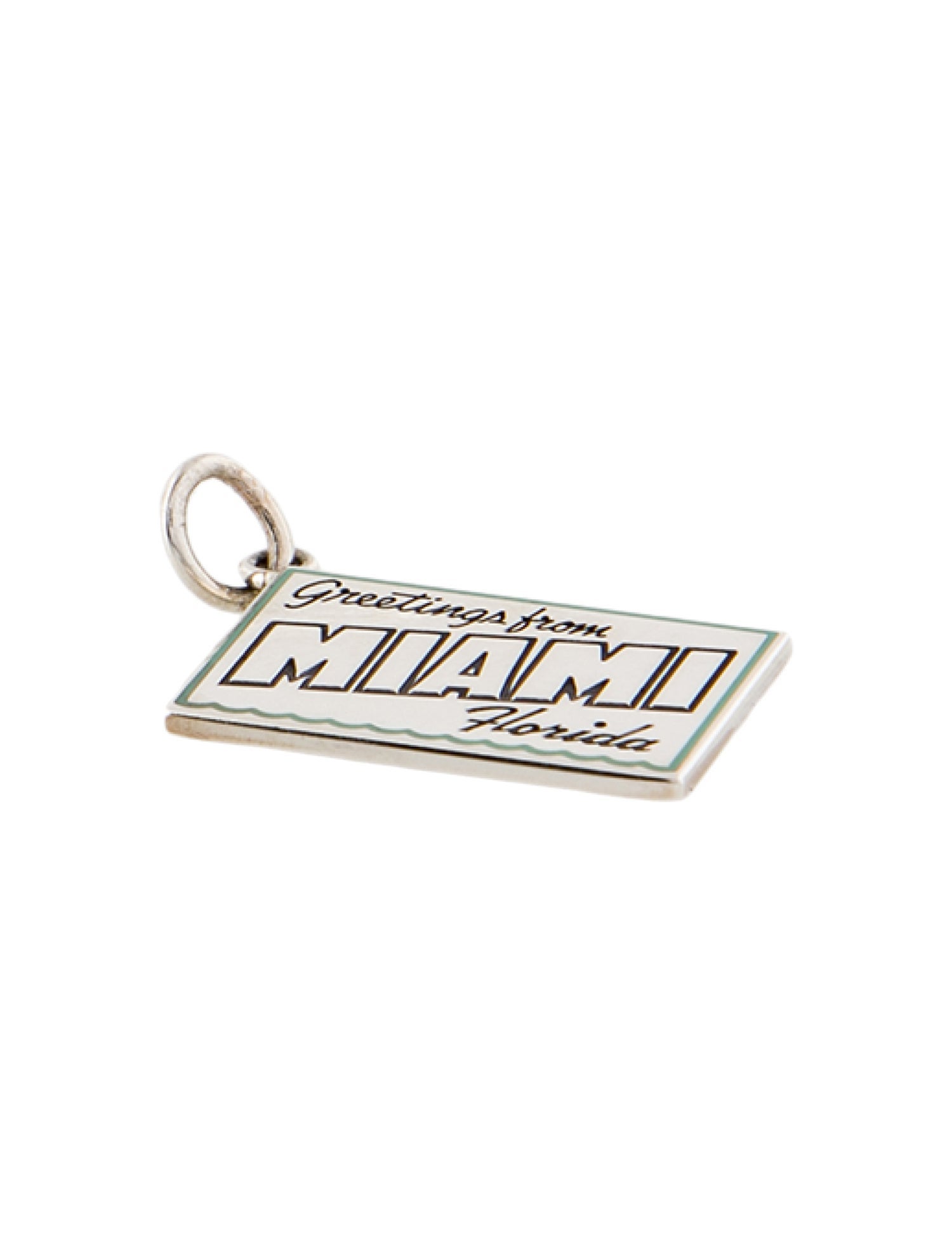 Tiffany & Co. Enamel 'Greetings from Miami' Postcard Charm