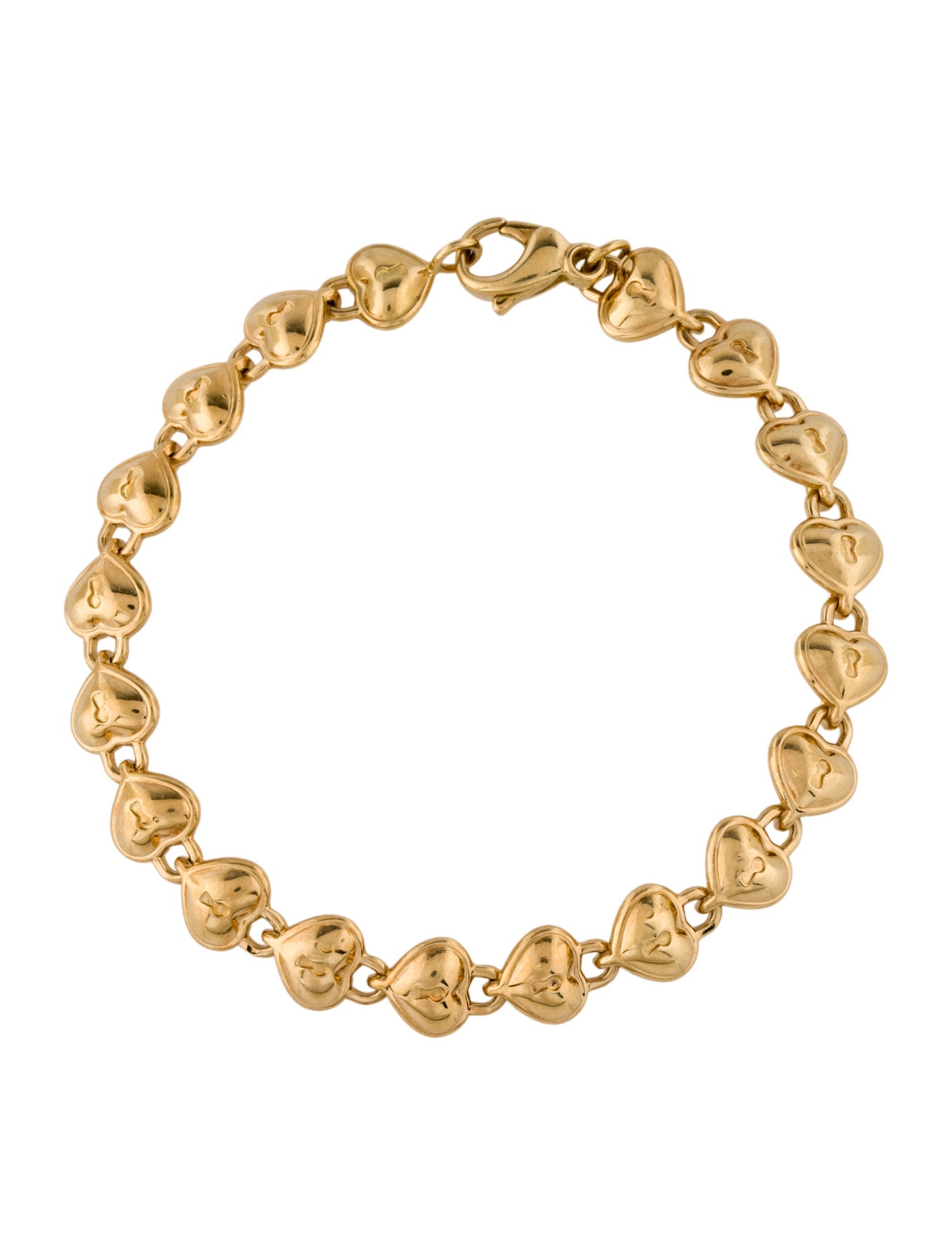 Tiffany & Co. 18k Padlock Heart Link Bracelet