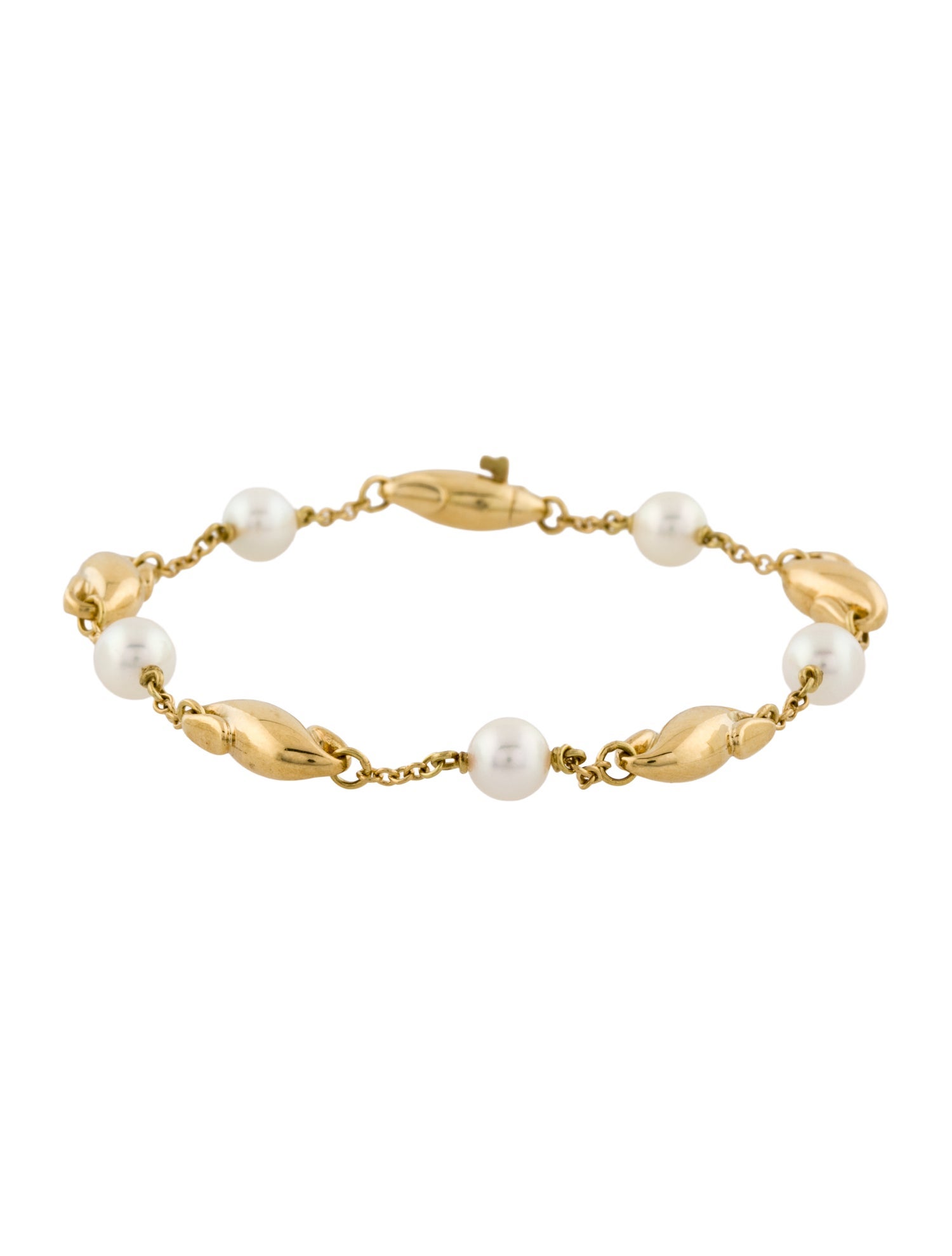 Tiffany & Co. 18K Pearl Station Bracelet