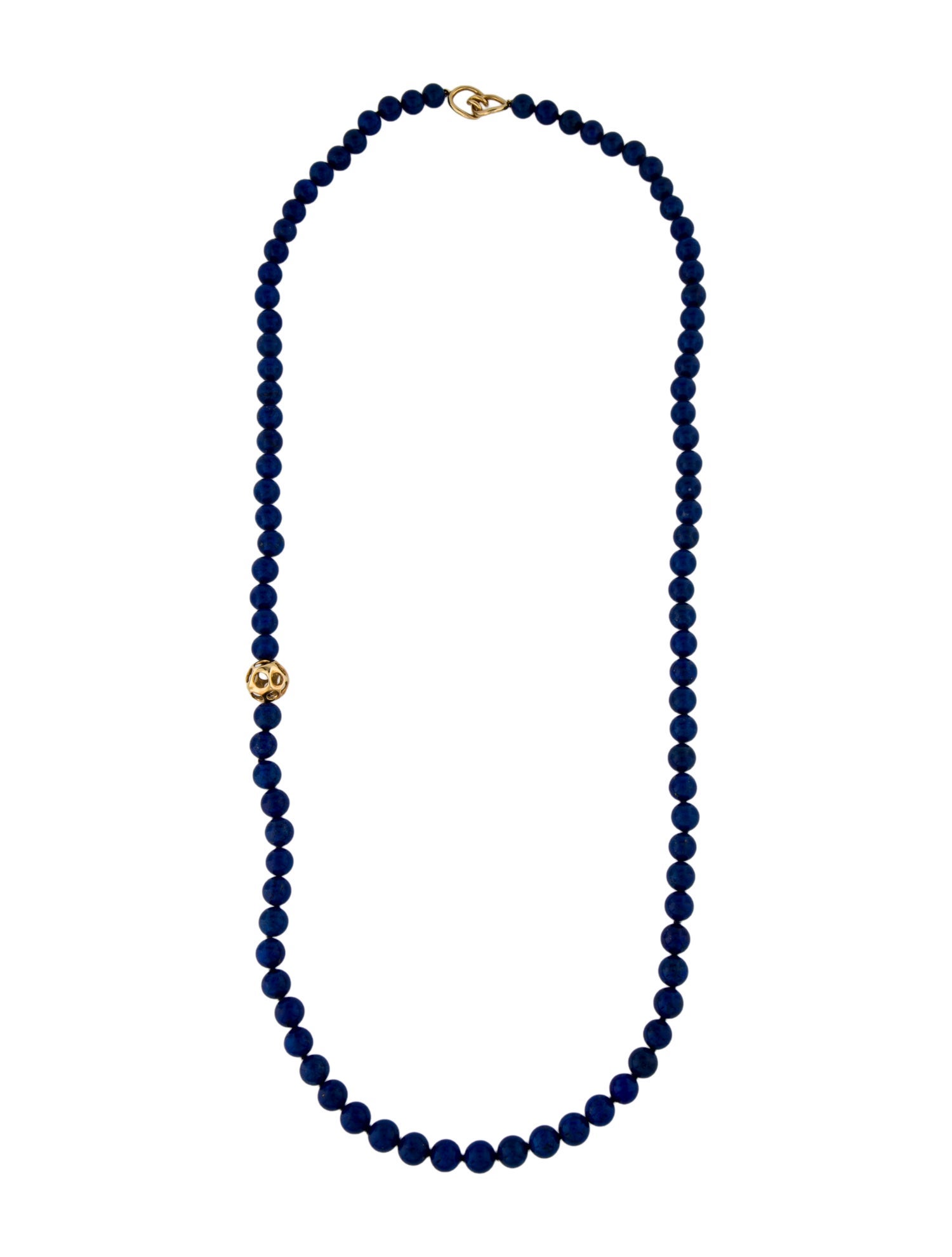 Tiffany & Co. Vintage 18K Lapis Lazuli Bead Station Necklace
