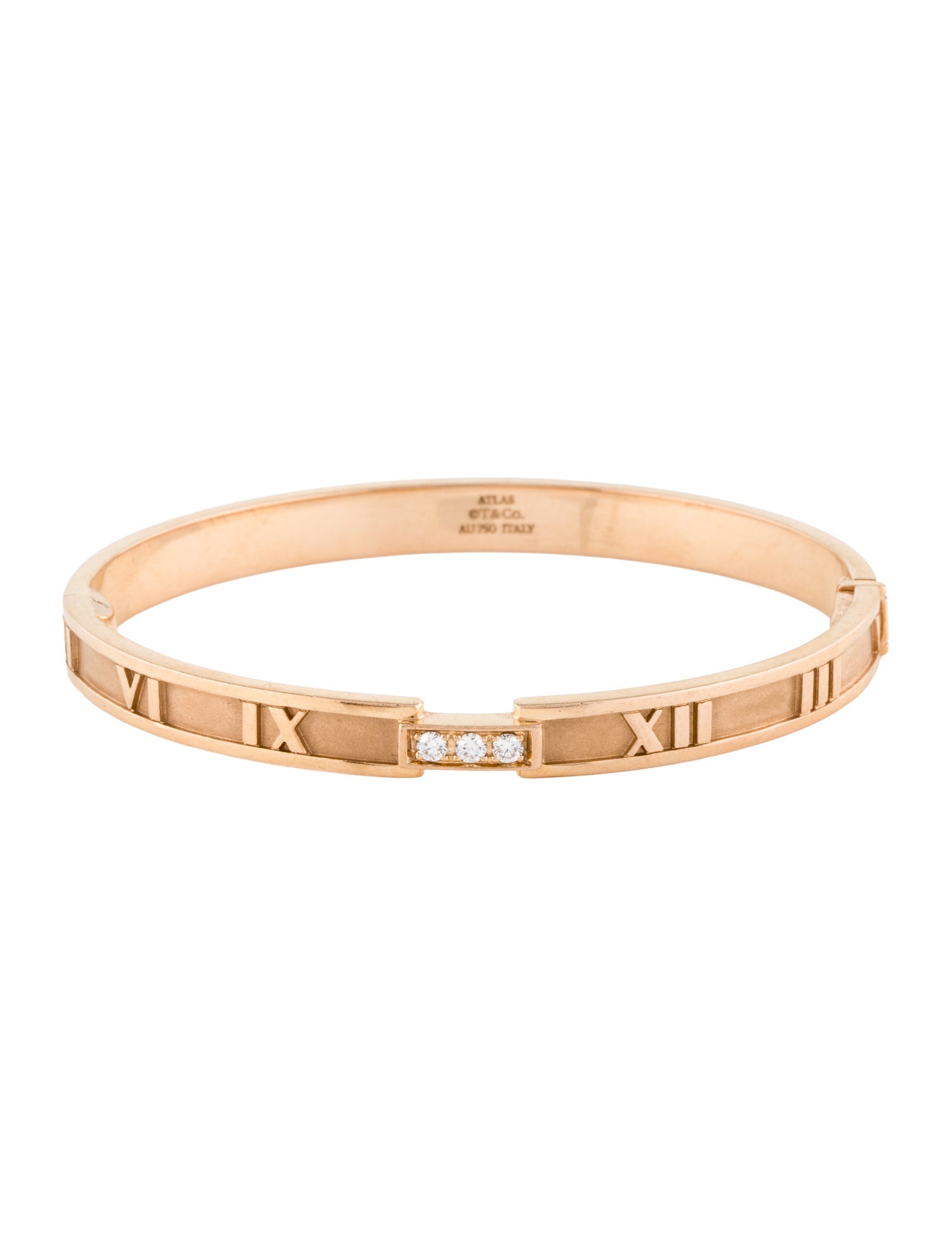 Tiffany & Co. 18K Diamond Atlas Hinged Bangle Bracelet