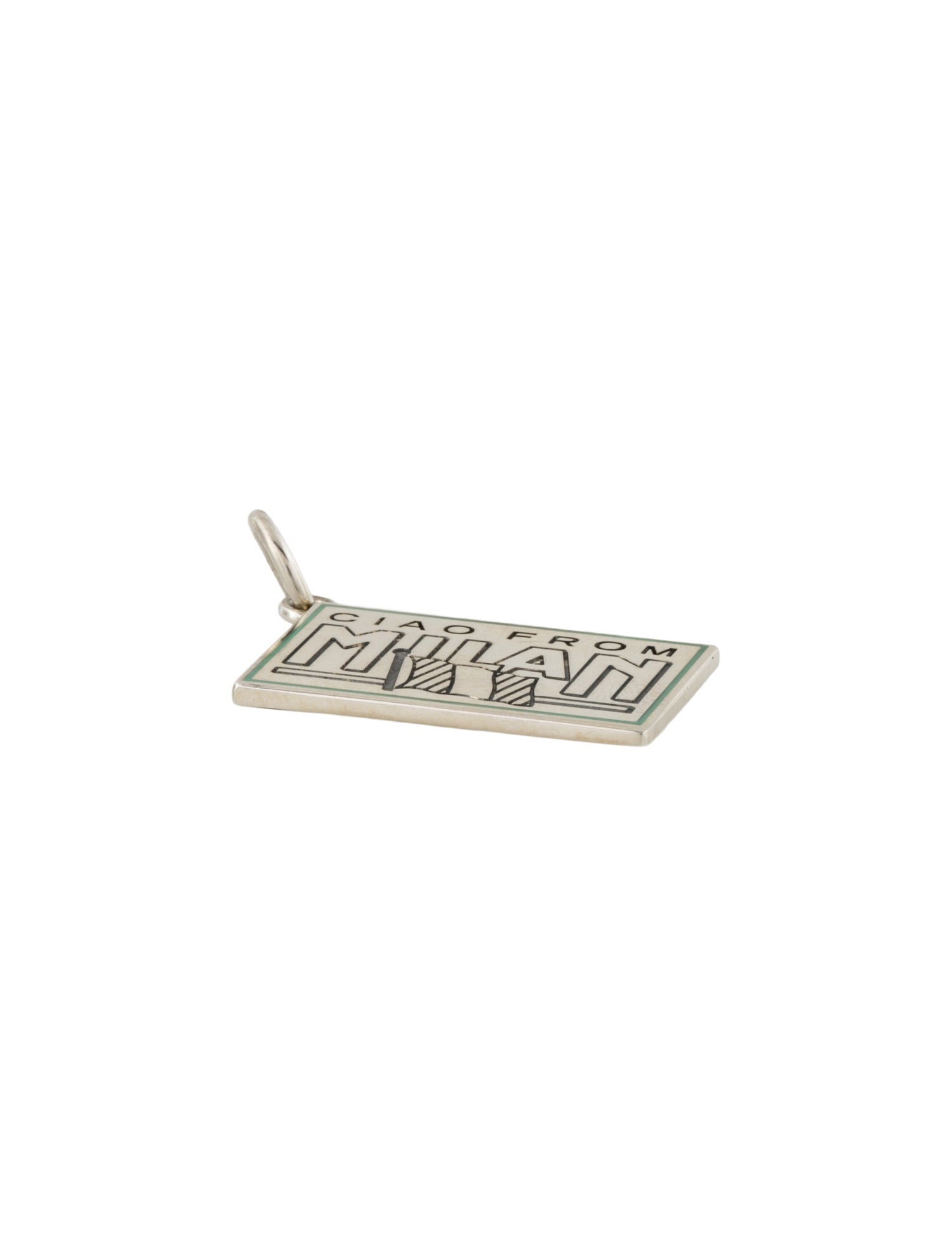 Tiffany & Co. Enamel 'Ciao from Milan' Postcard Charm