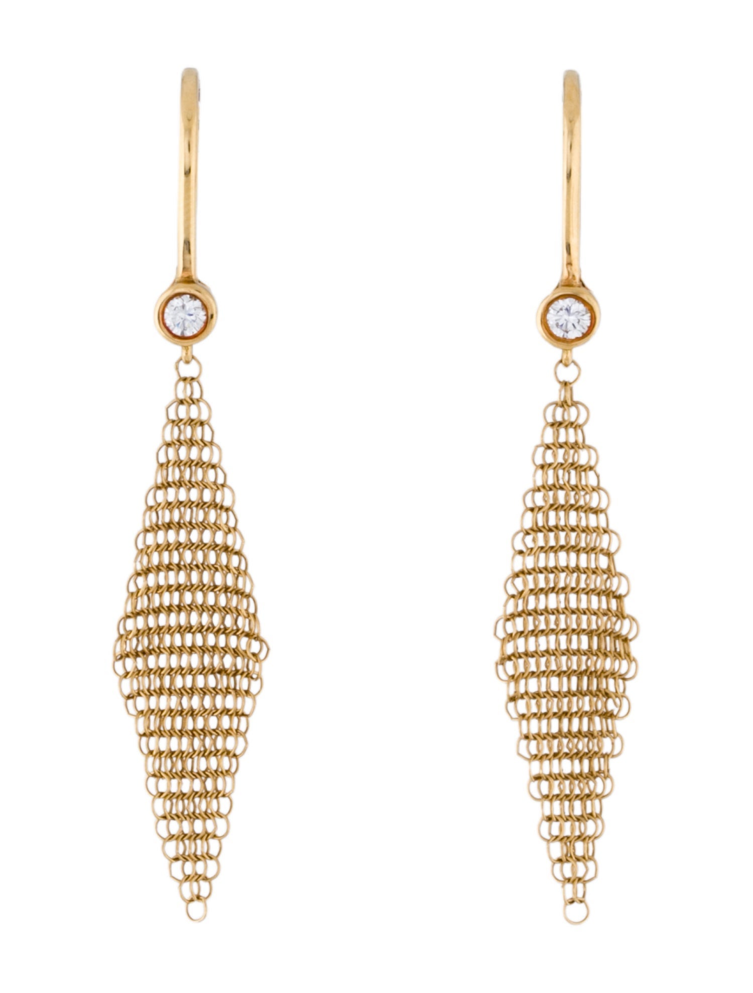 Tiffany & Co. 18K Diamond Mesh Drop Earrings