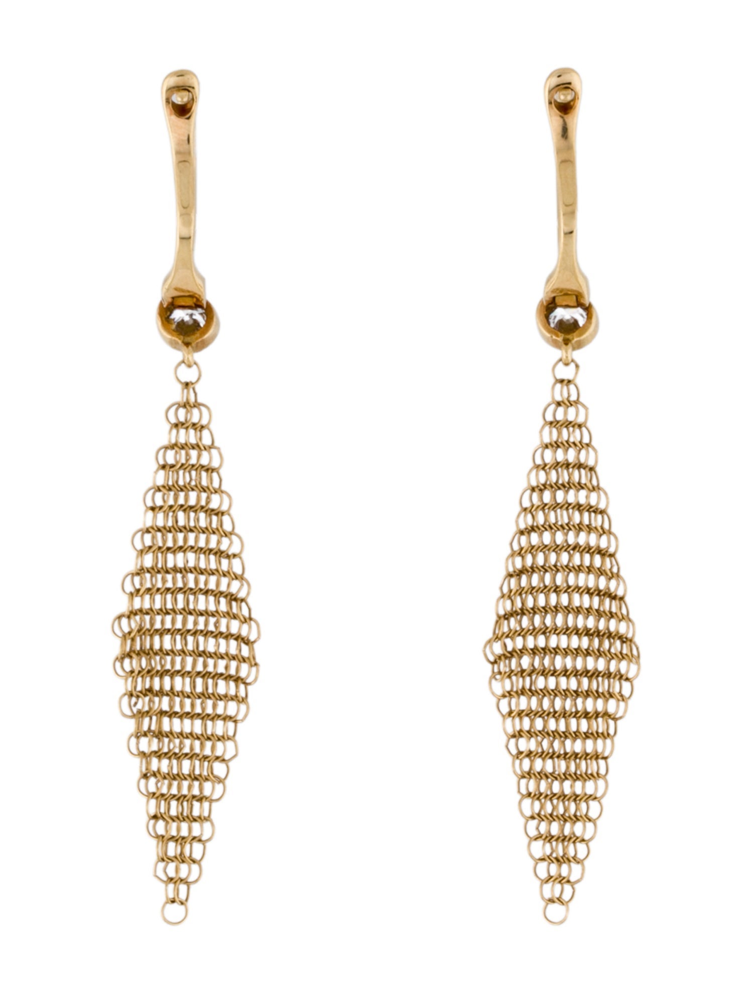 Tiffany & Co. 18K Diamond Mesh Drop Earrings