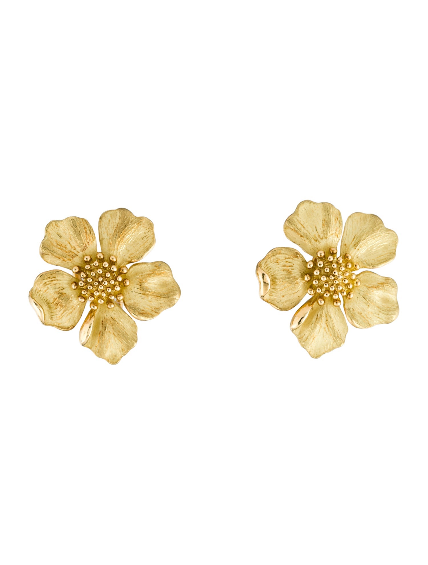 Tiffany & Co. Vintage 18K Dogwood Earclips