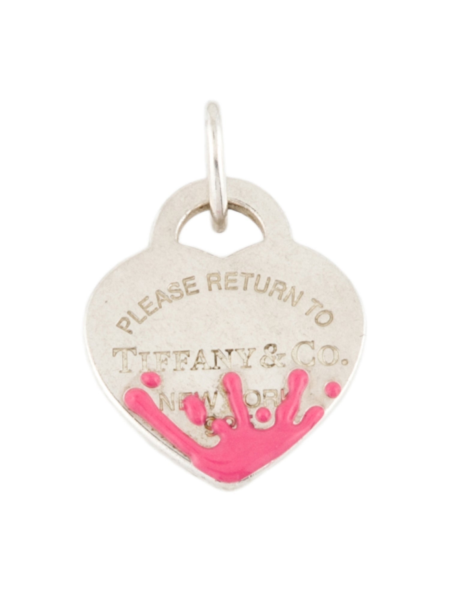 Tiffany & Co. Enamel Color Splash Heart Tag Charm