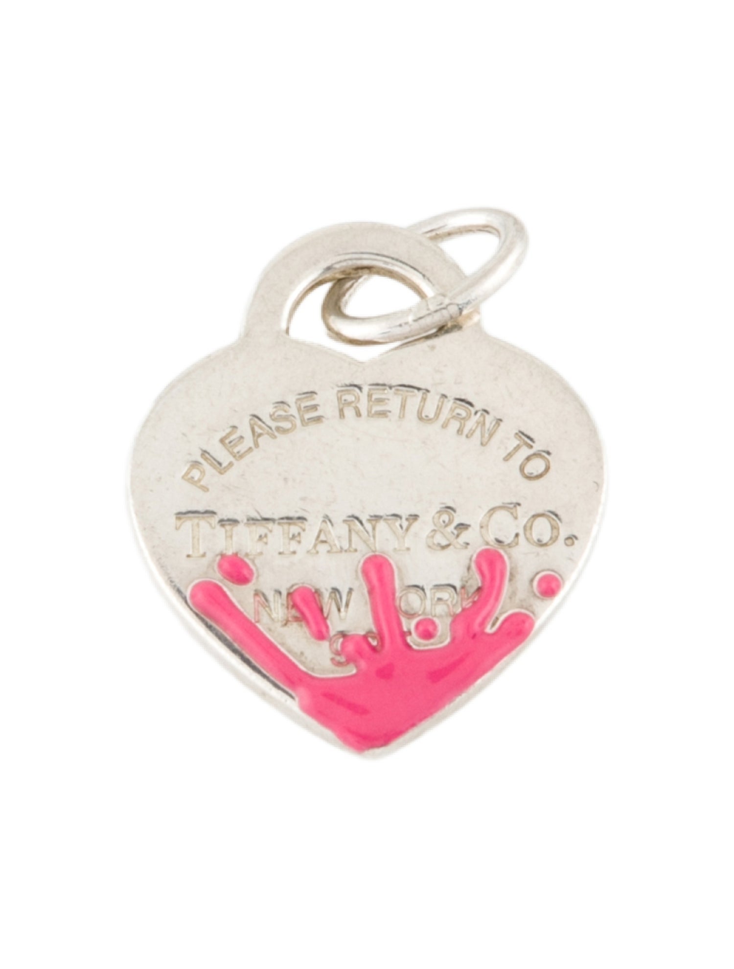 Tiffany & Co. Enamel Color Splash Heart Tag Charm