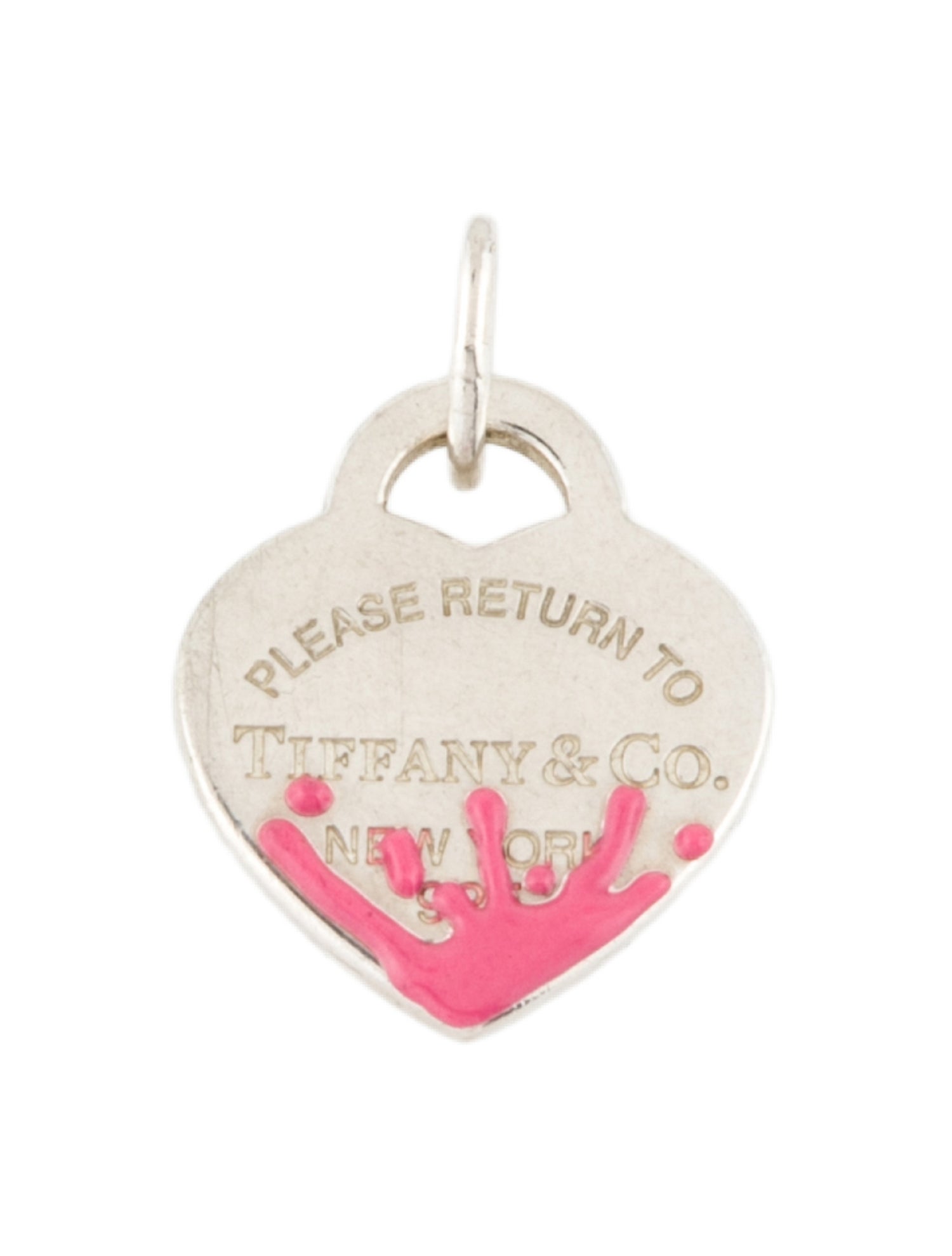Tiffany & Co. Enamel Color Splash Heart Tag Charm