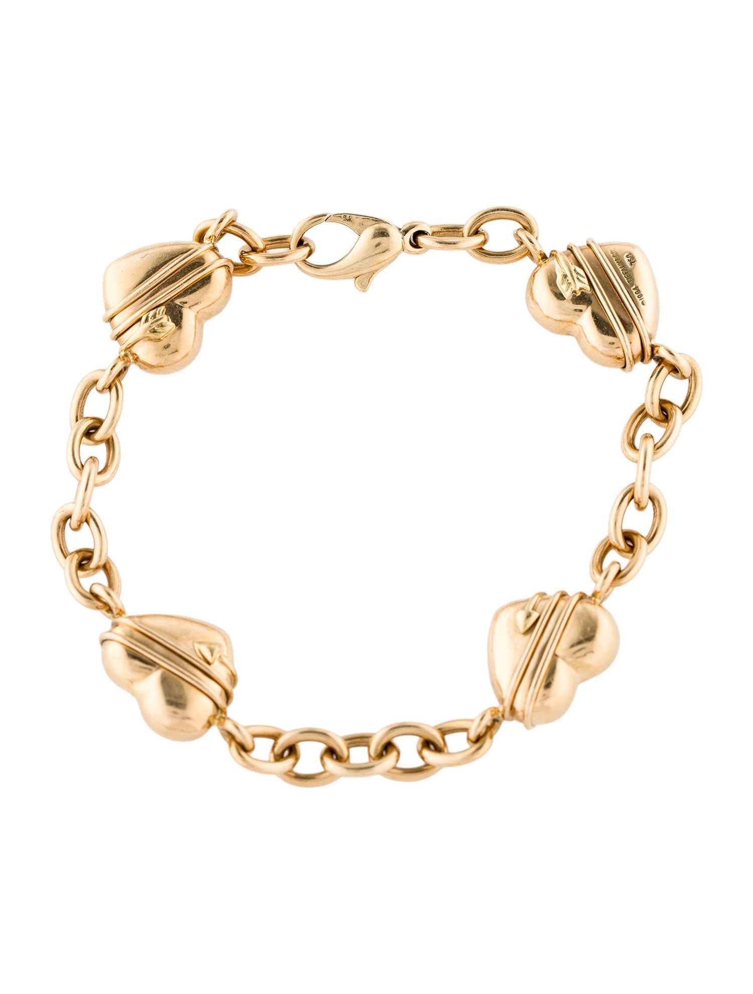 Tiffany & Co. Vintage 18K Heart & Arrow Link Bracelet