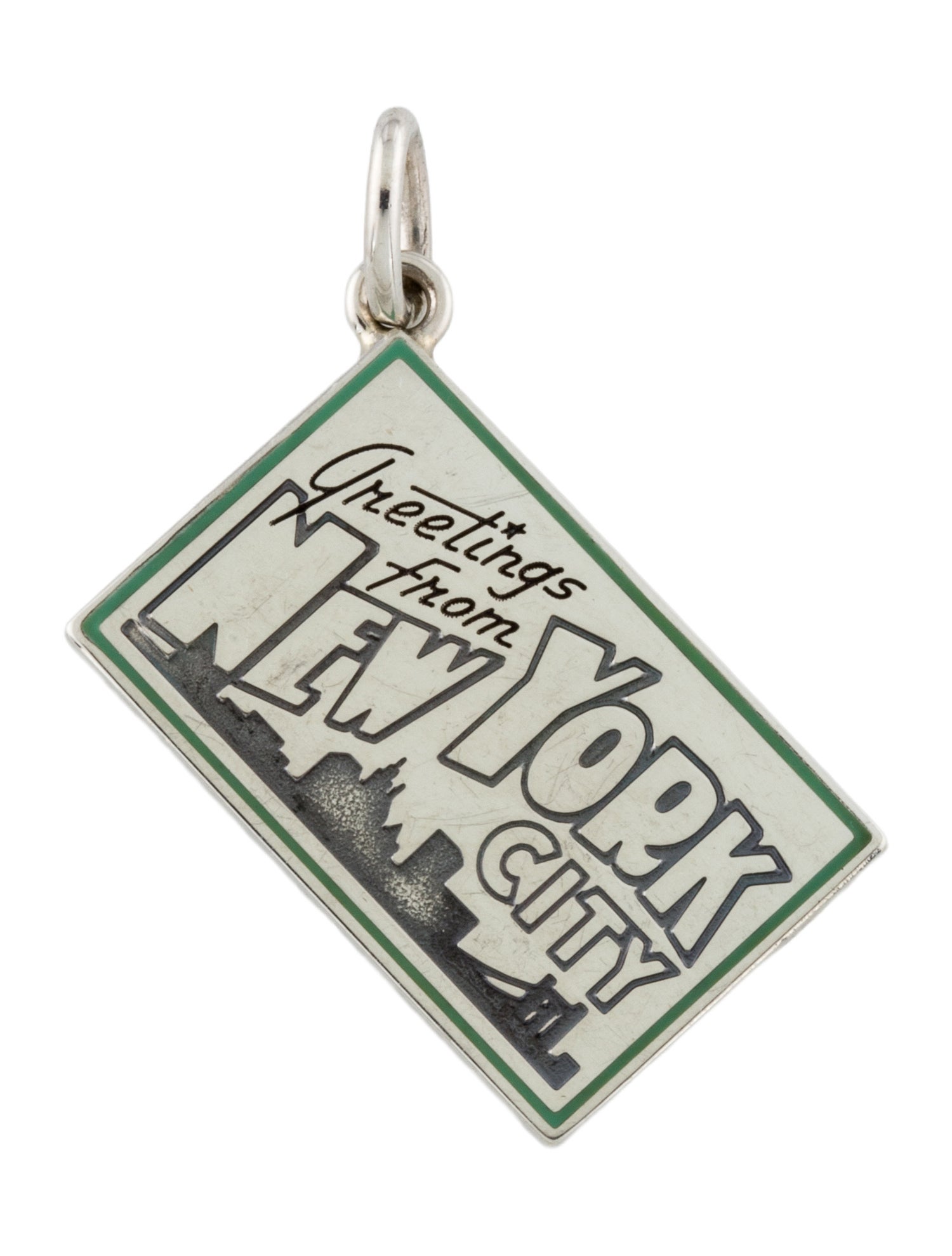 Tiffany & Co. Enamel "Greetings from New York City'" Postcard Charm