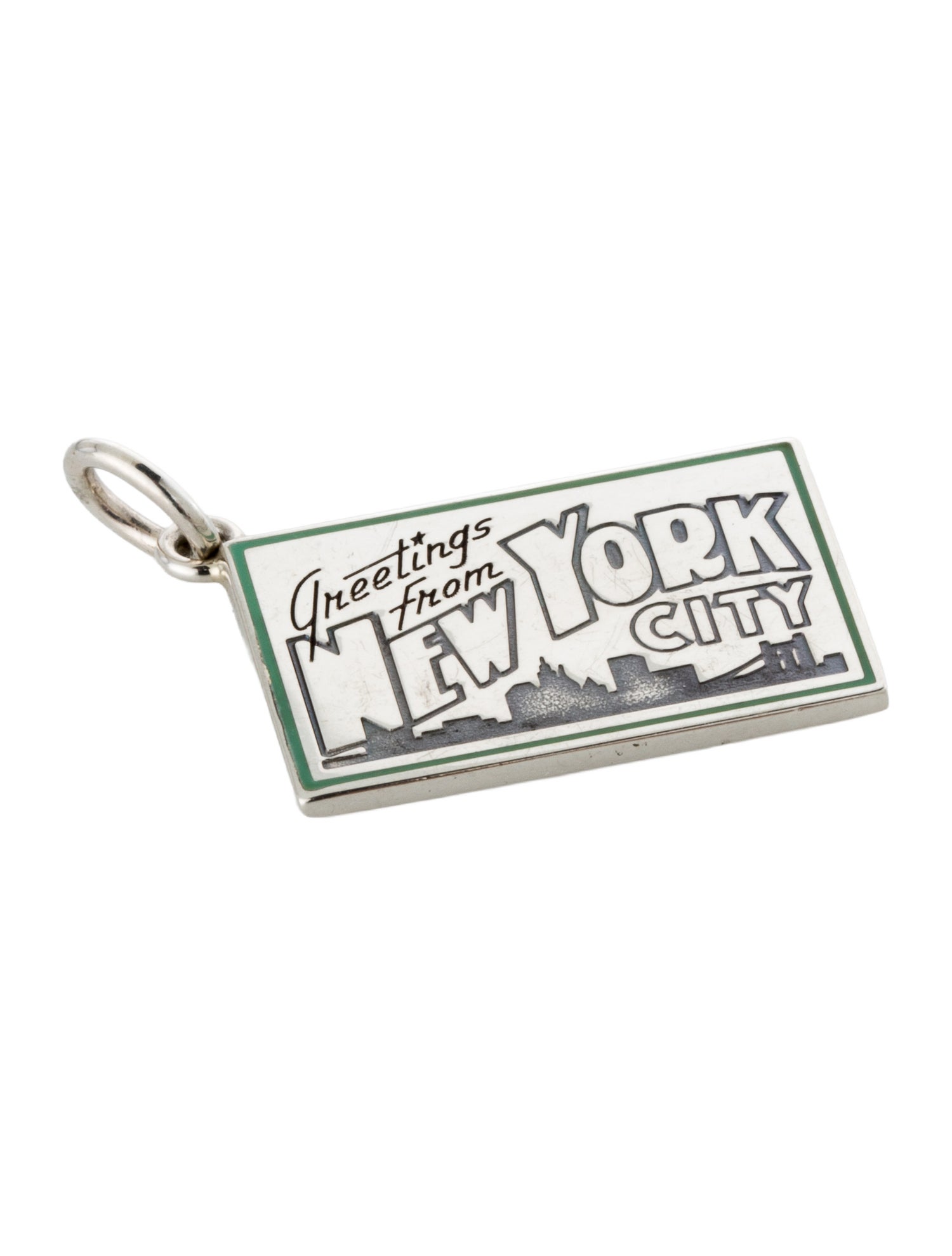 Tiffany & Co. Enamel "Greetings from New York City'" Postcard Charm