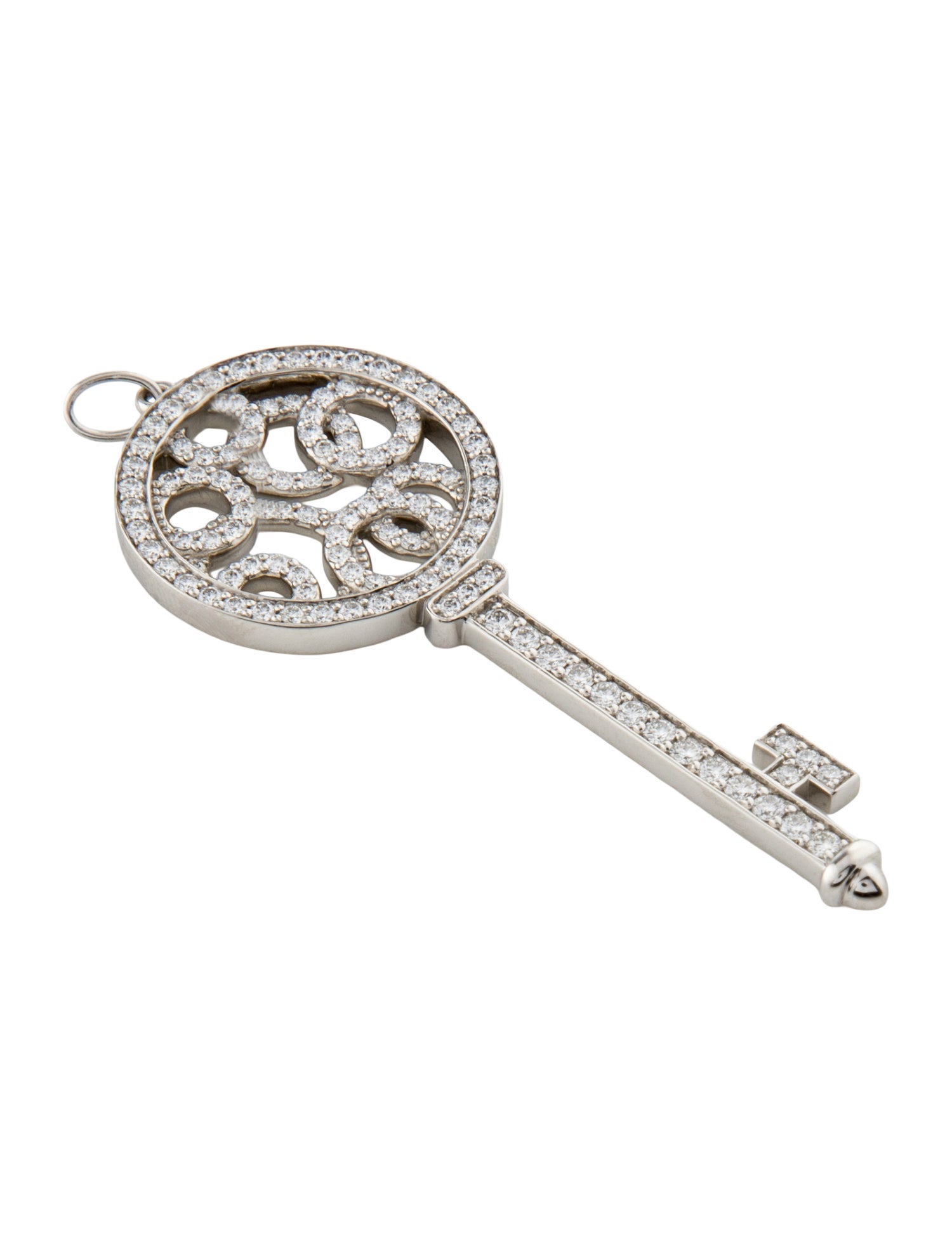 Tiffany & Co. Platinum 1.01ctw Diamond Bubble Key Pendant