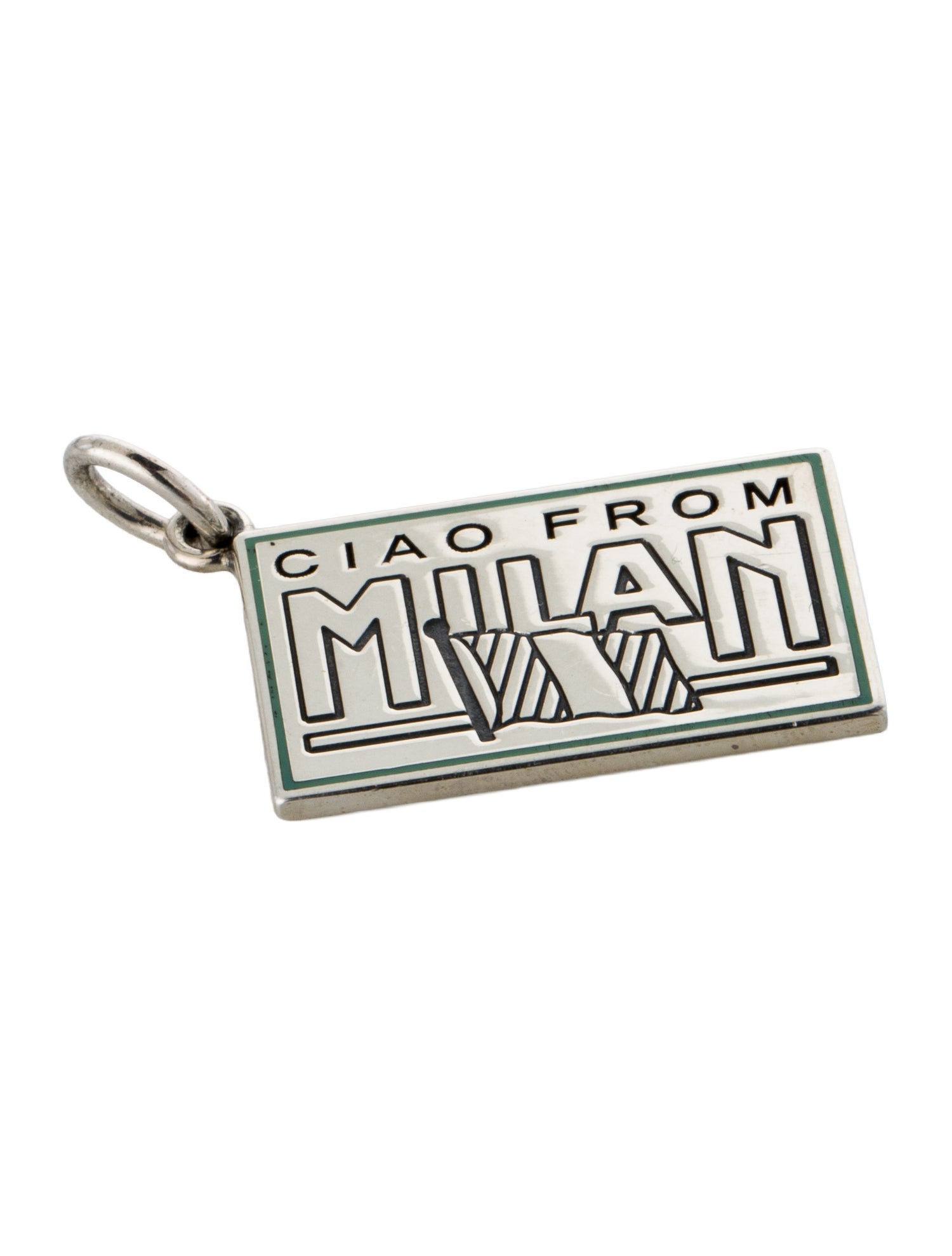 Tiffany & Co. Enamel "Greetings From Milan" Postcard Charm