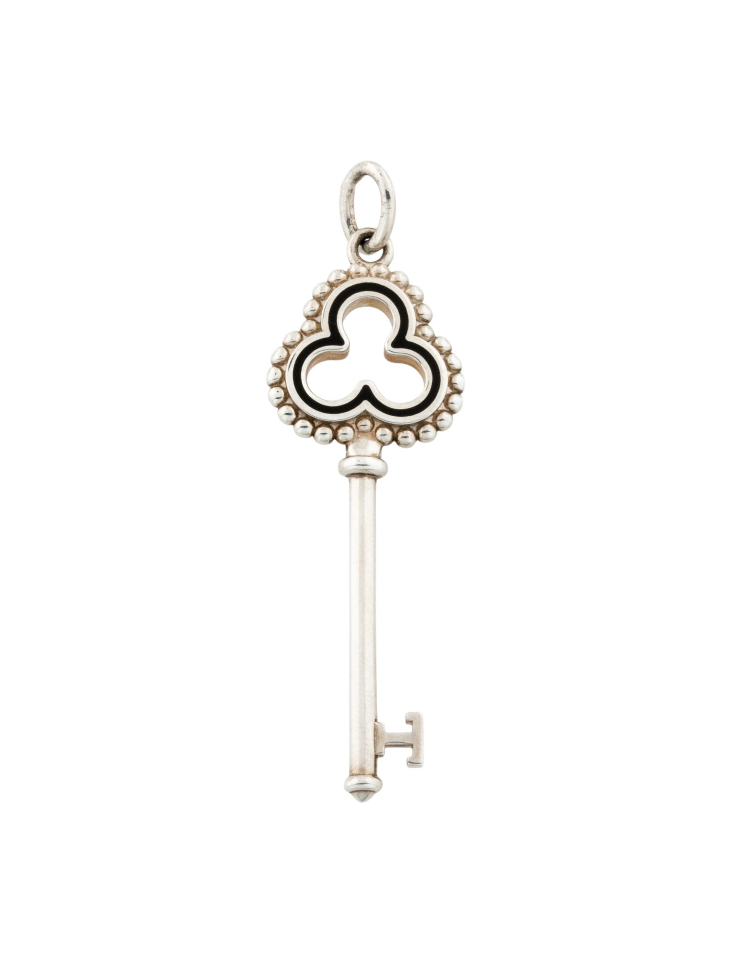 Tiffany & Co. Enamel Beaded Open Trefoil Key Pendant