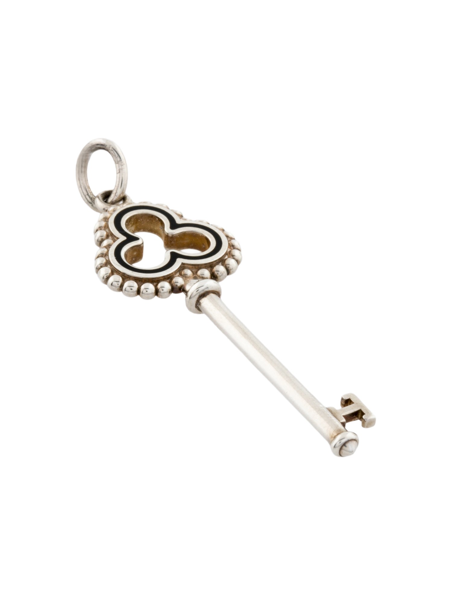 Tiffany & Co. Enamel Beaded Open Trefoil Key Pendant