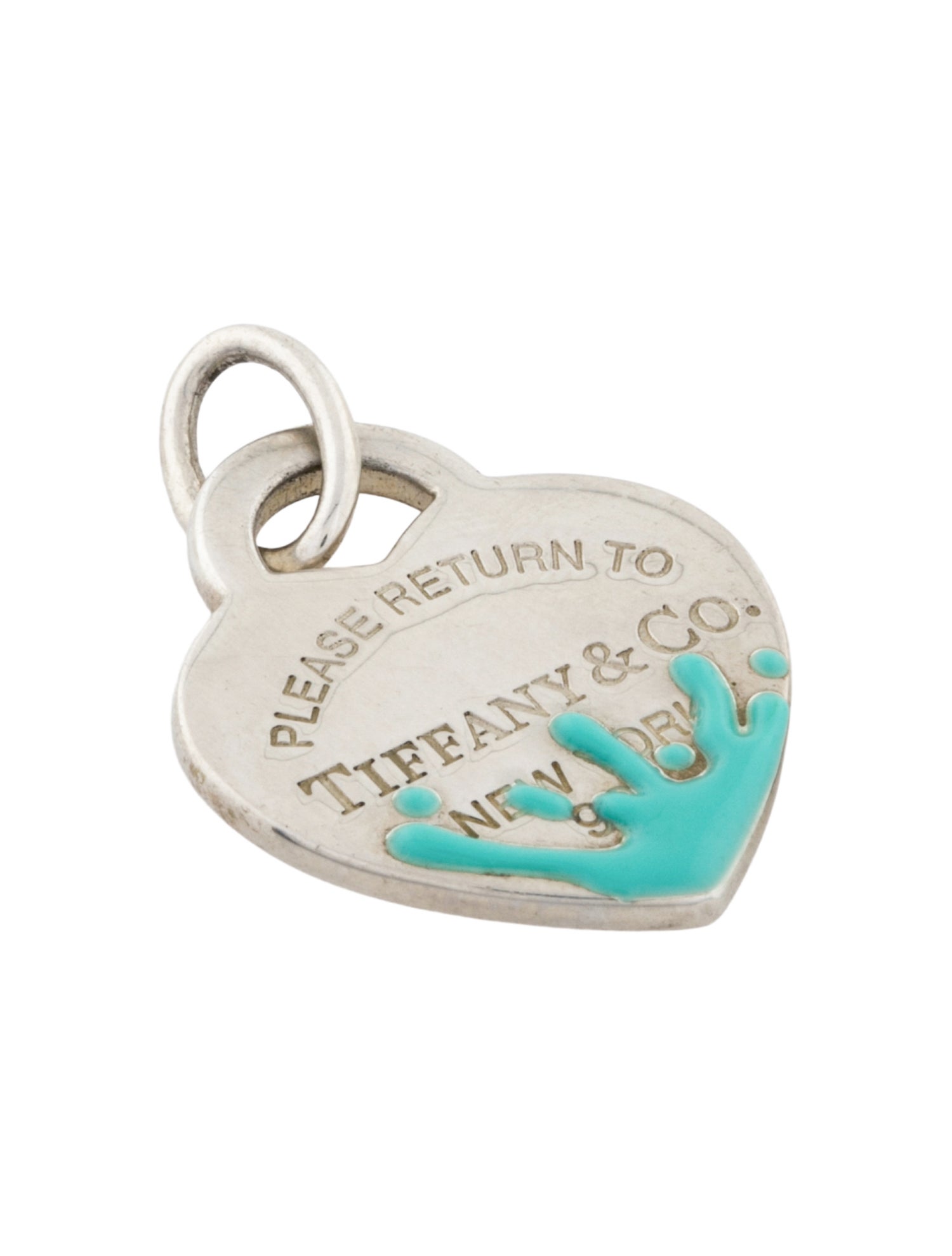 Tiffany & Co. Enamel Color Splash Heart Tag Charm