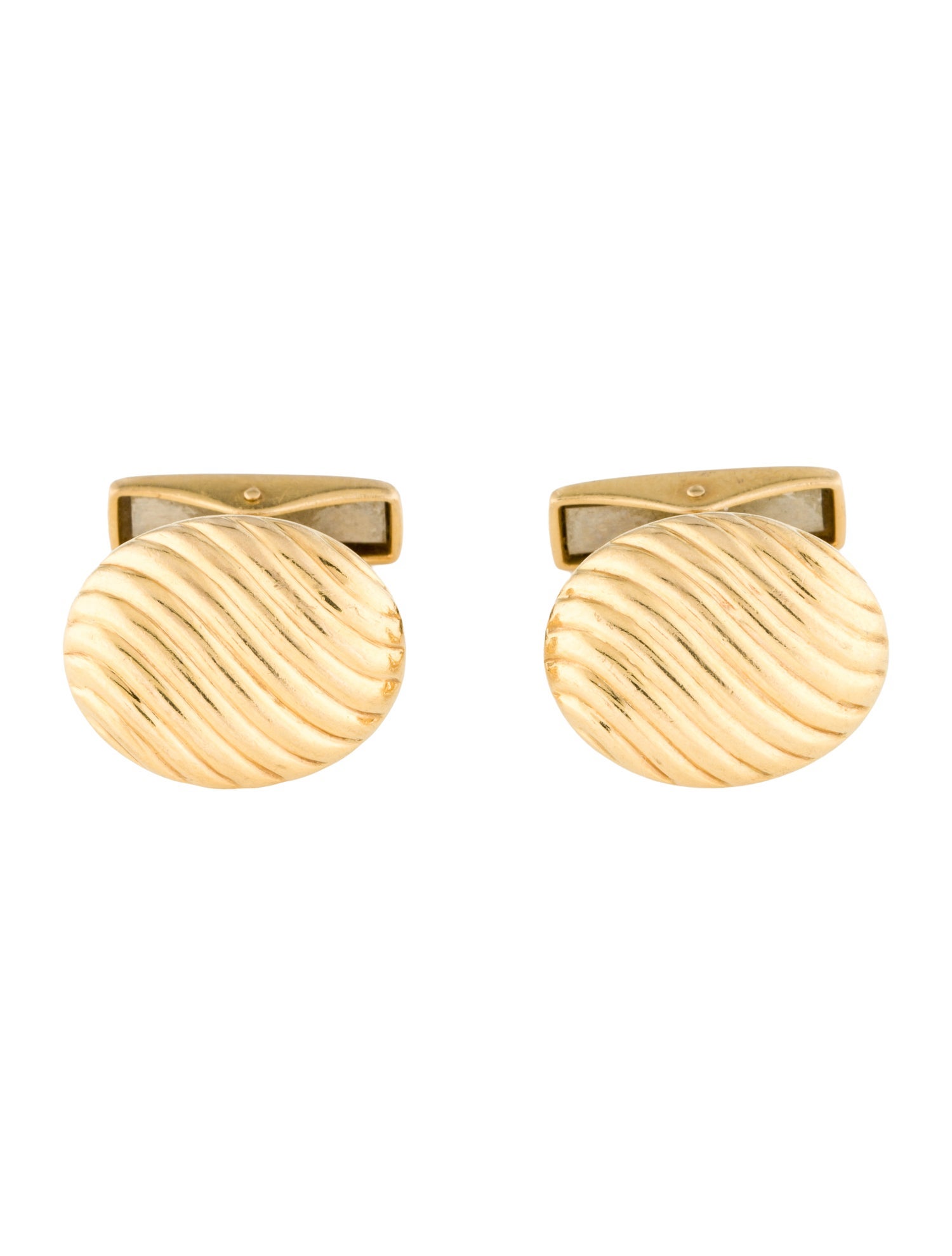 Tiffany & Co. Vintage 18K Ridged Oval Cufflinks
