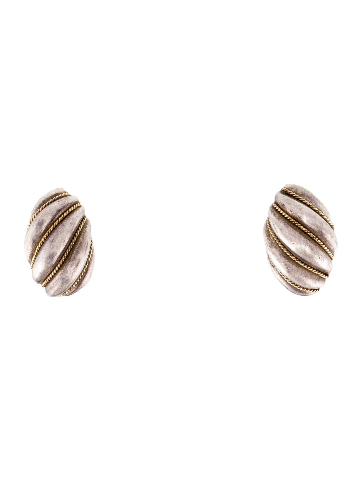 Tiffany & Co. Vintage Two-Tone Twist Rope Clip-On Earrings