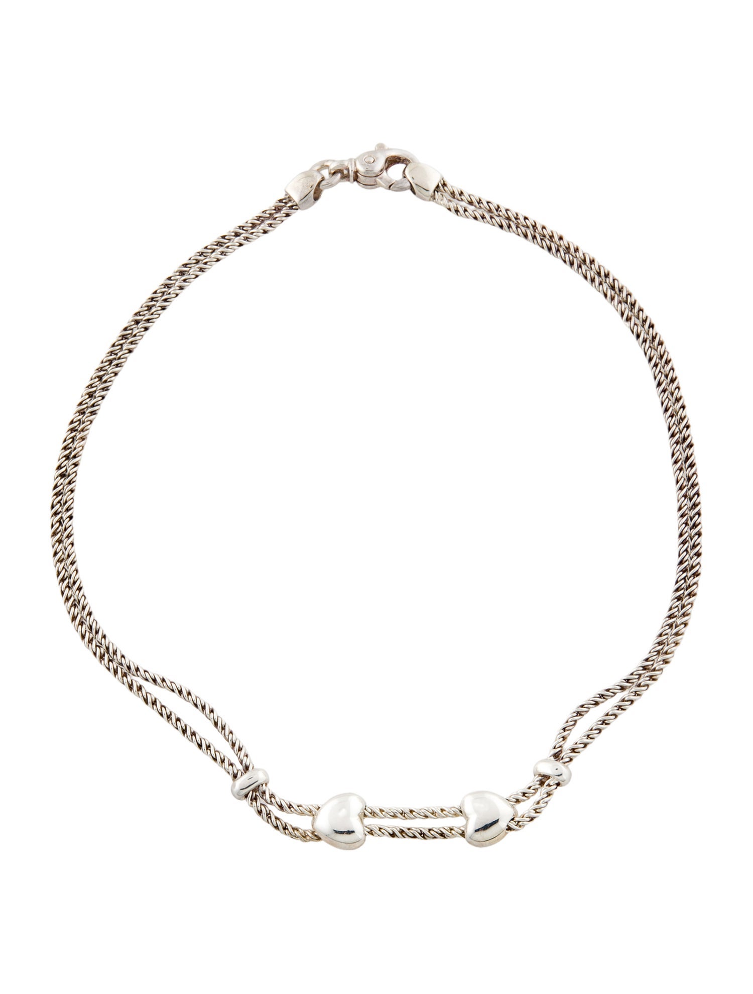 Tiffany & Co. Sliding Puff Heart Double Strand Necklace