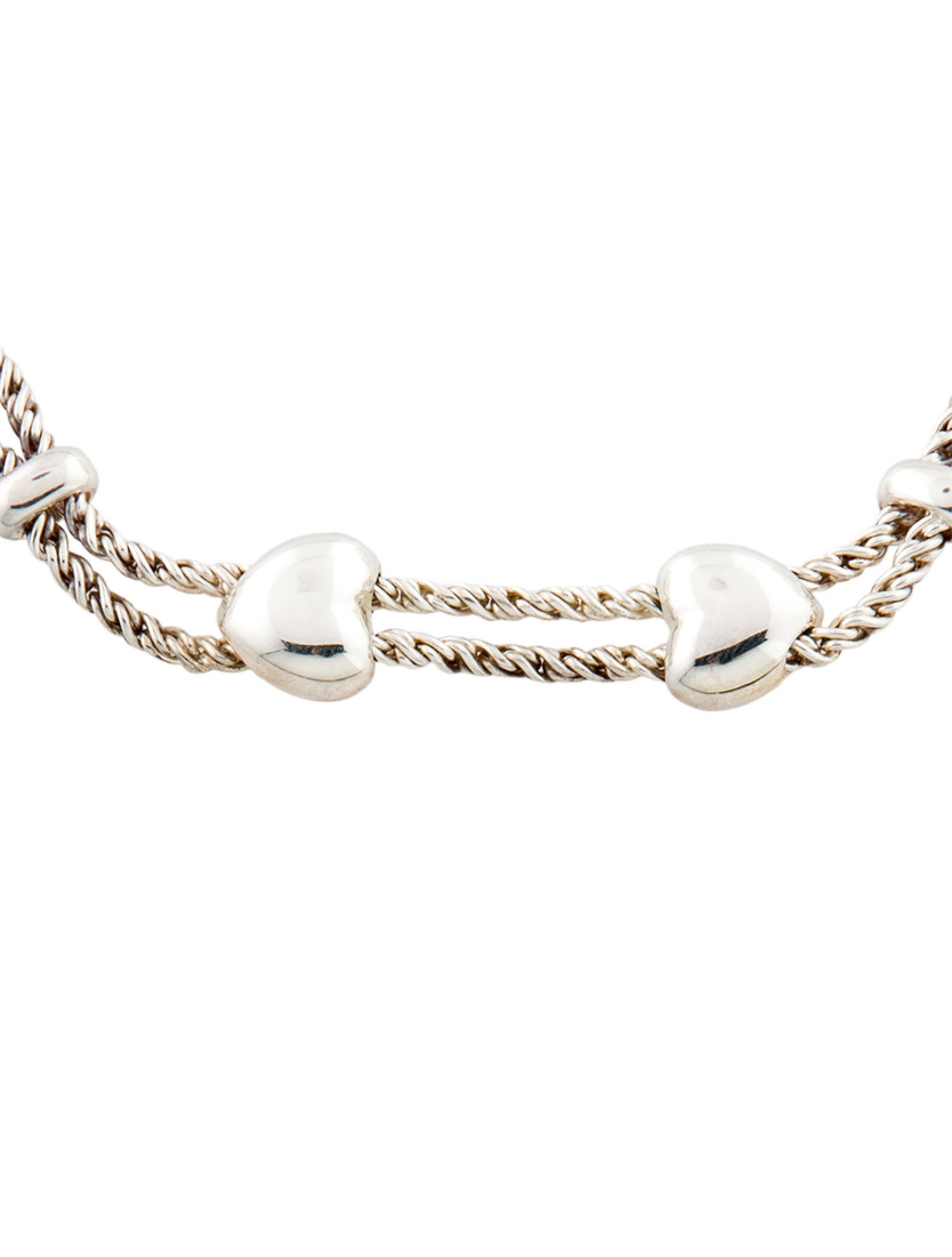 Tiffany & Co. Sliding Puff Heart Double Strand Necklace