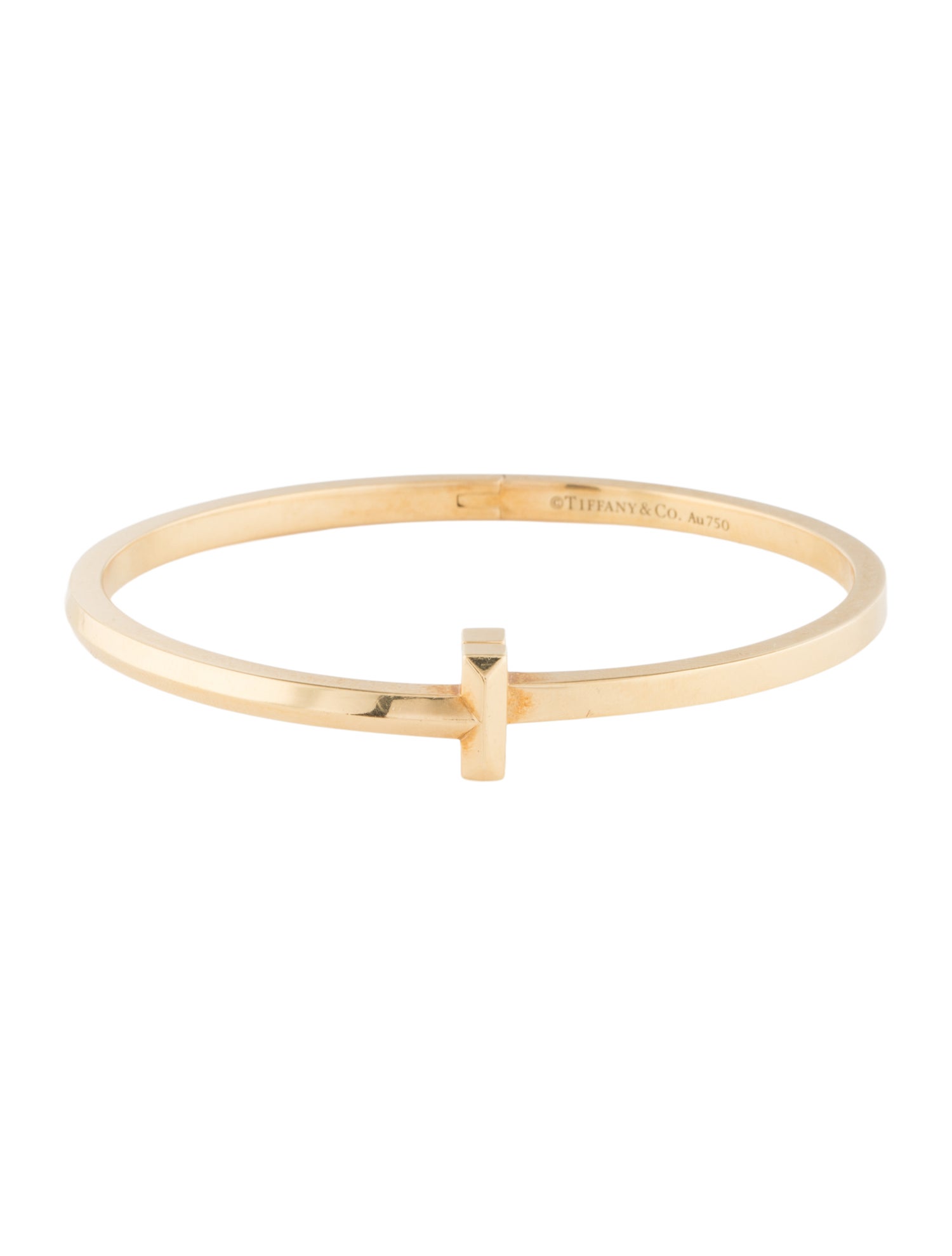 Tiffany & Co. 18K T1 Narrow Hinged Bangle Bracelet