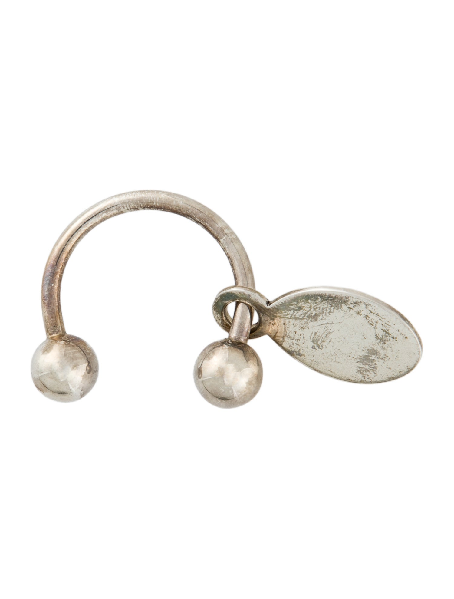 Tiffany & Co. .925 Silver Oval Tag Screwball Keyring