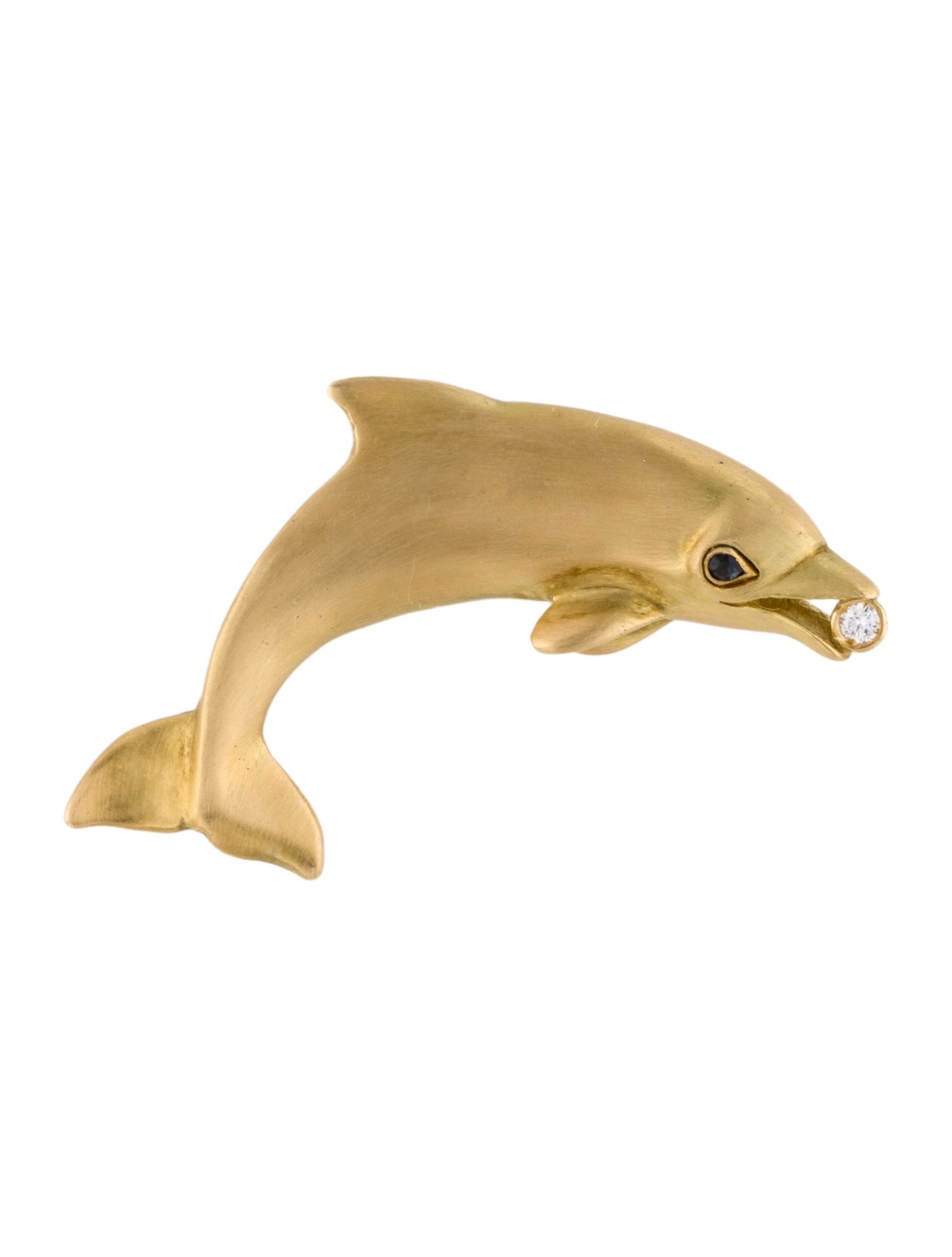 Tiffany & Co. Vintage 18K Sapphire & Diamond Dolphin Brooch