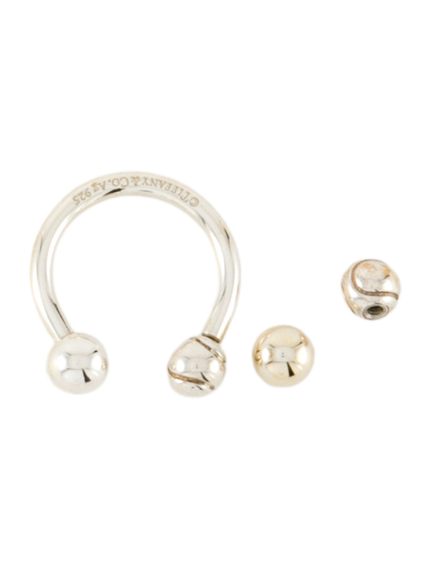 Tiffany & Co. Silver tone half horse shoe key ring