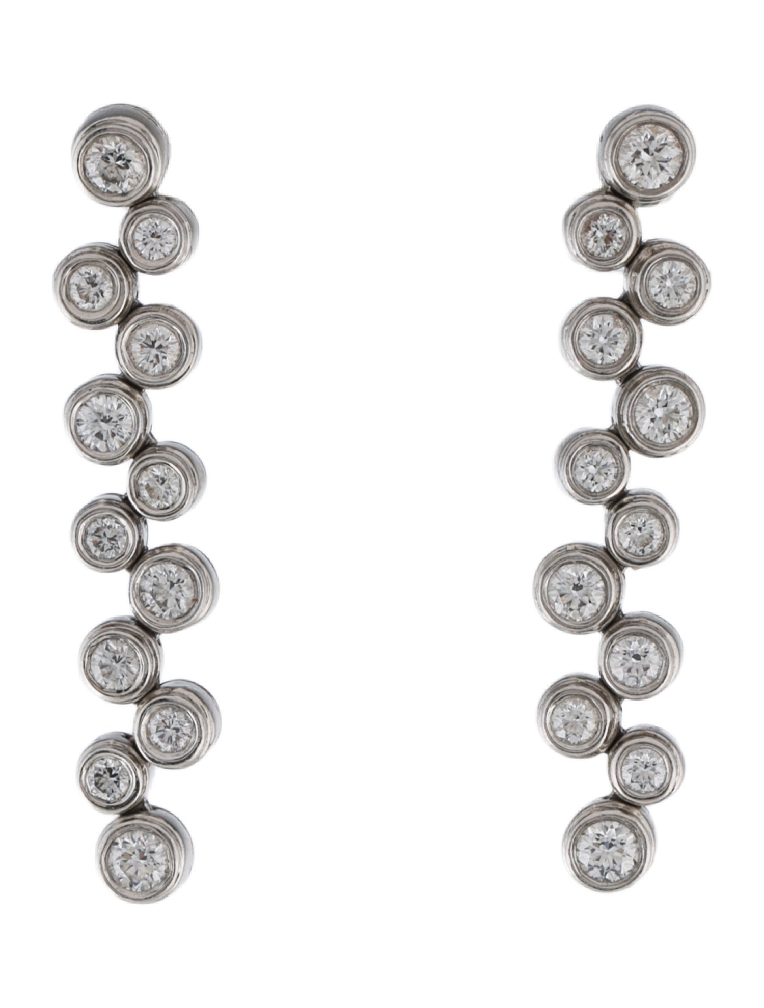Tiffany & Co. Platinum 2.14ctw Diamond Bubble Drop Earrings