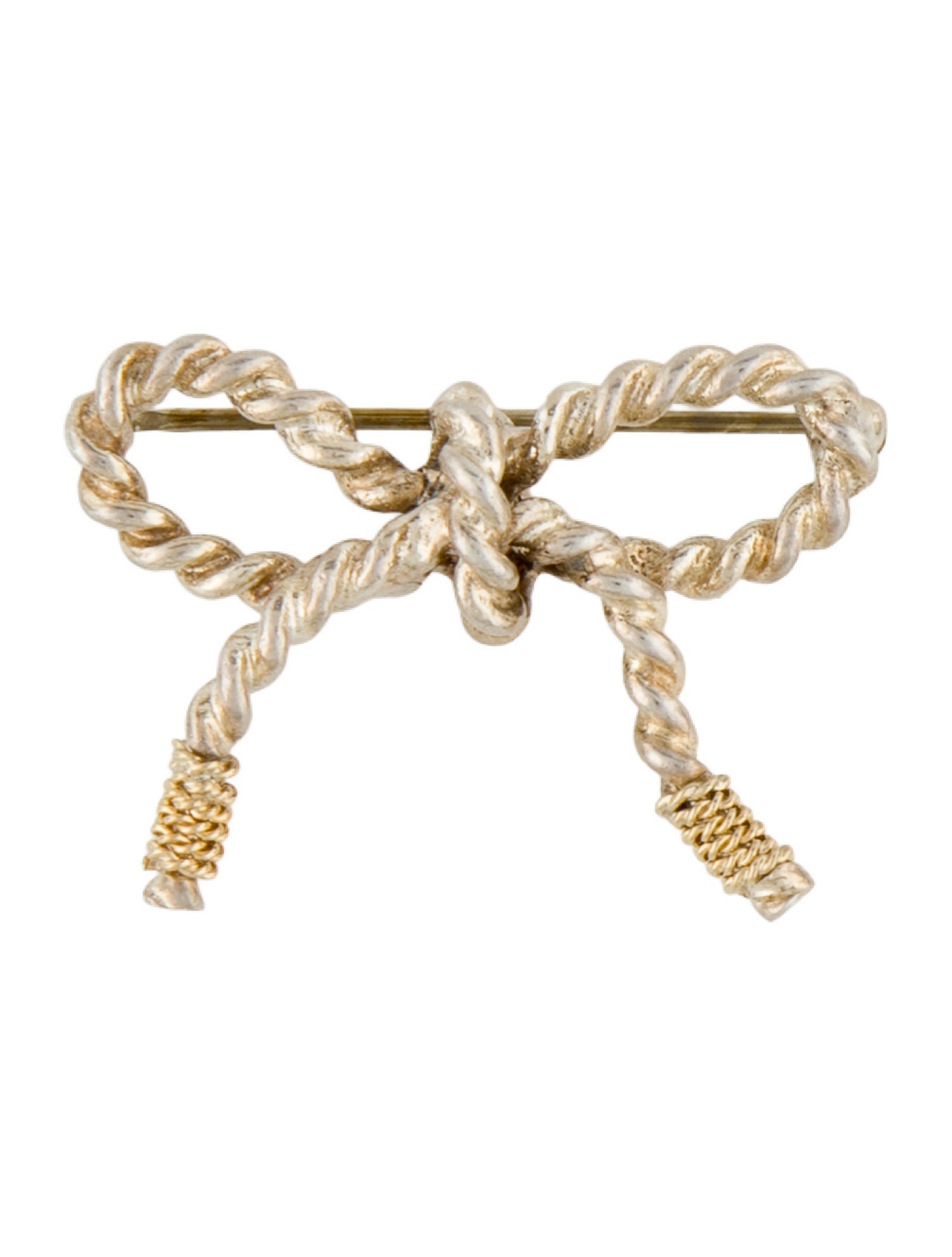 Tiffany & Co. Vintage Two-Tone Bow Brooch