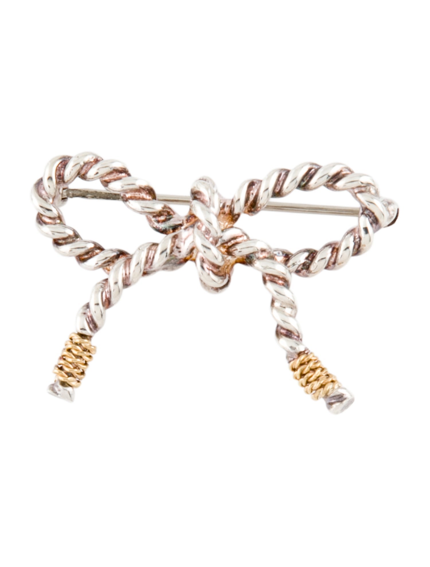 Tiffany & Co. Vintage Two-Tone Bow Brooch