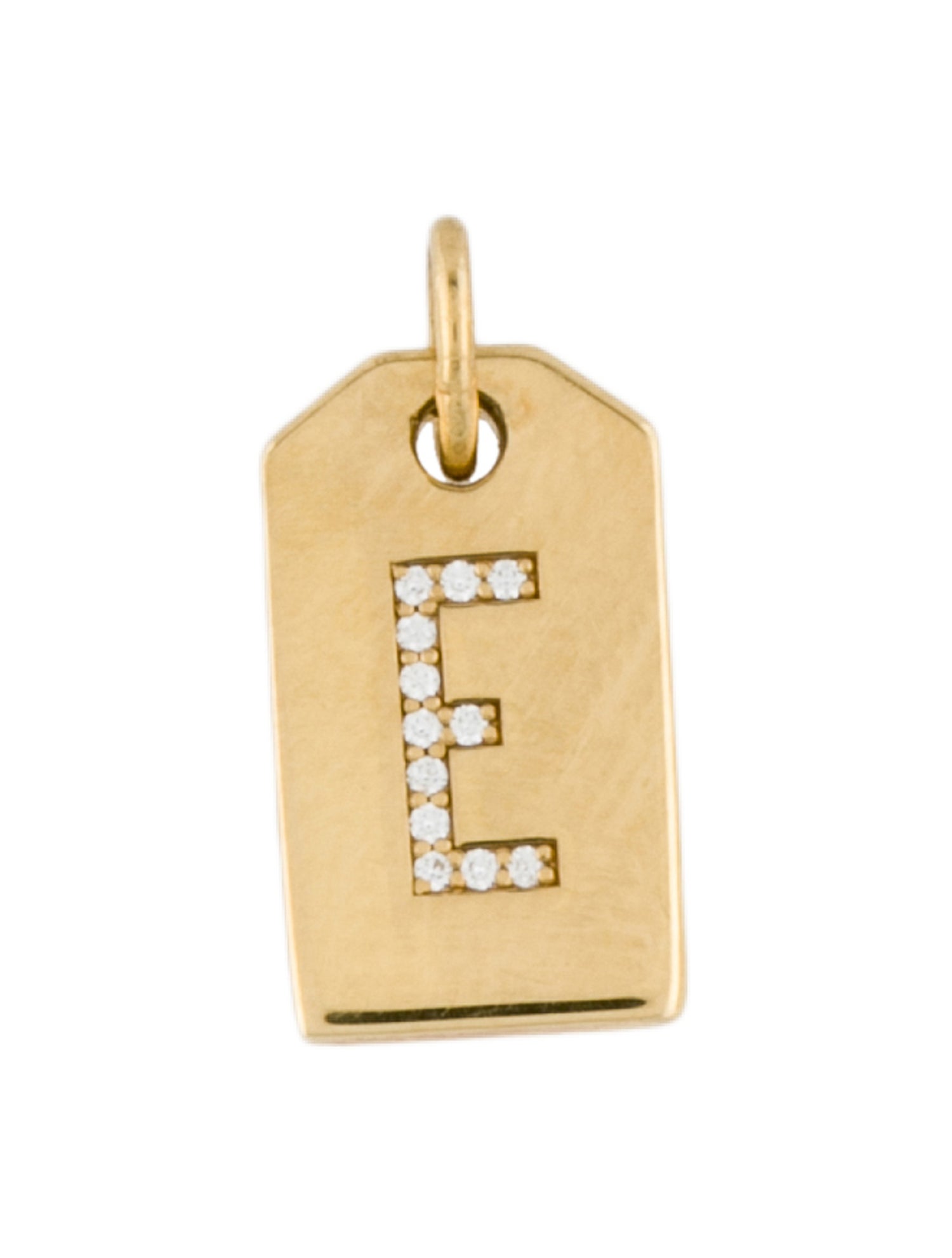 Tiffany & Co. 18K Diamond 'E' Mini Alphabet Tag Charm