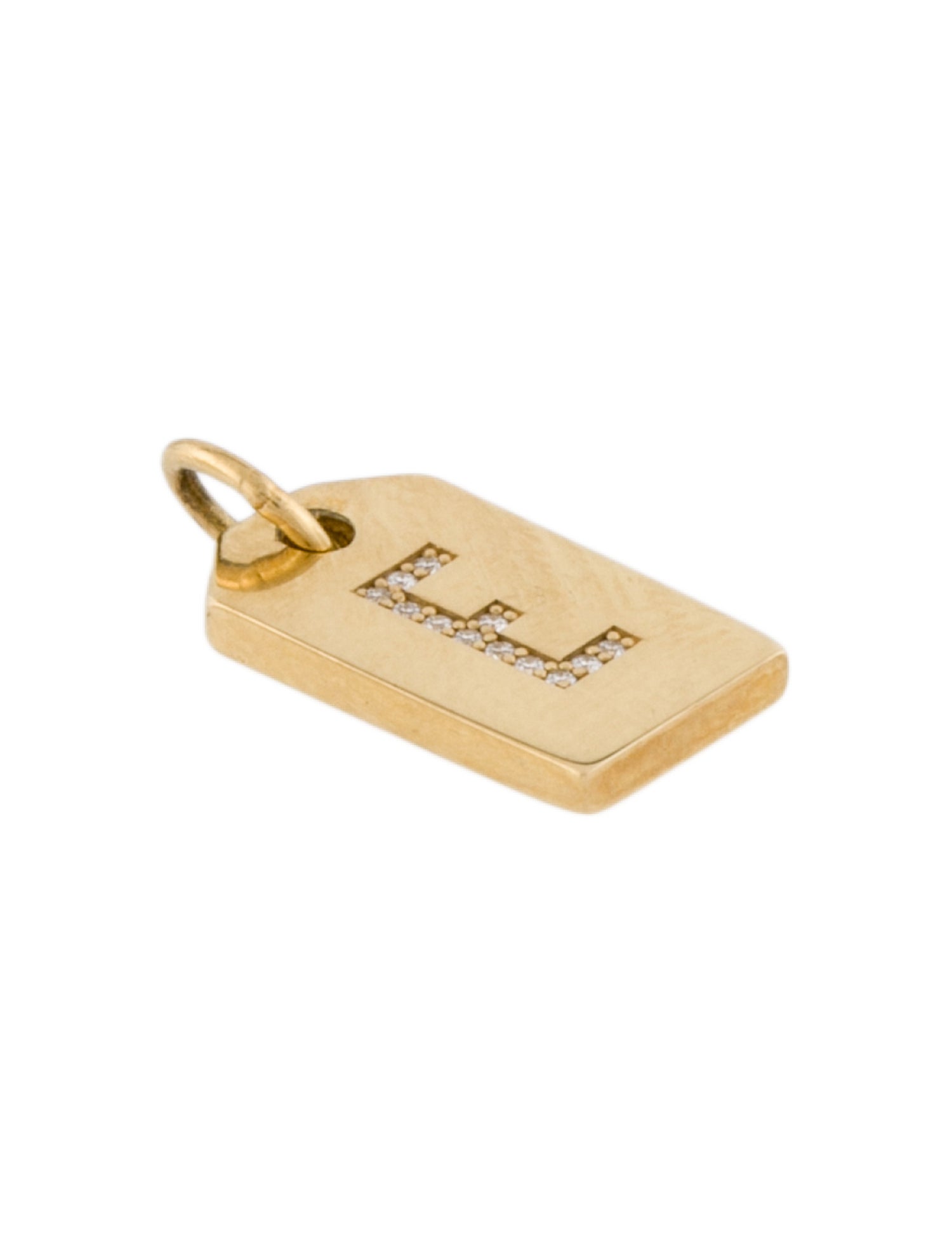 Tiffany & Co. 18K Diamond 'E' Mini Alphabet Tag Charm