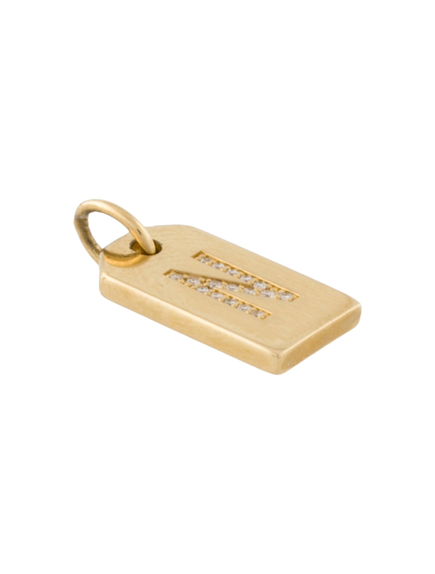 Tiffany & Co. 18K Diamond 'N' Mini Tag Charm