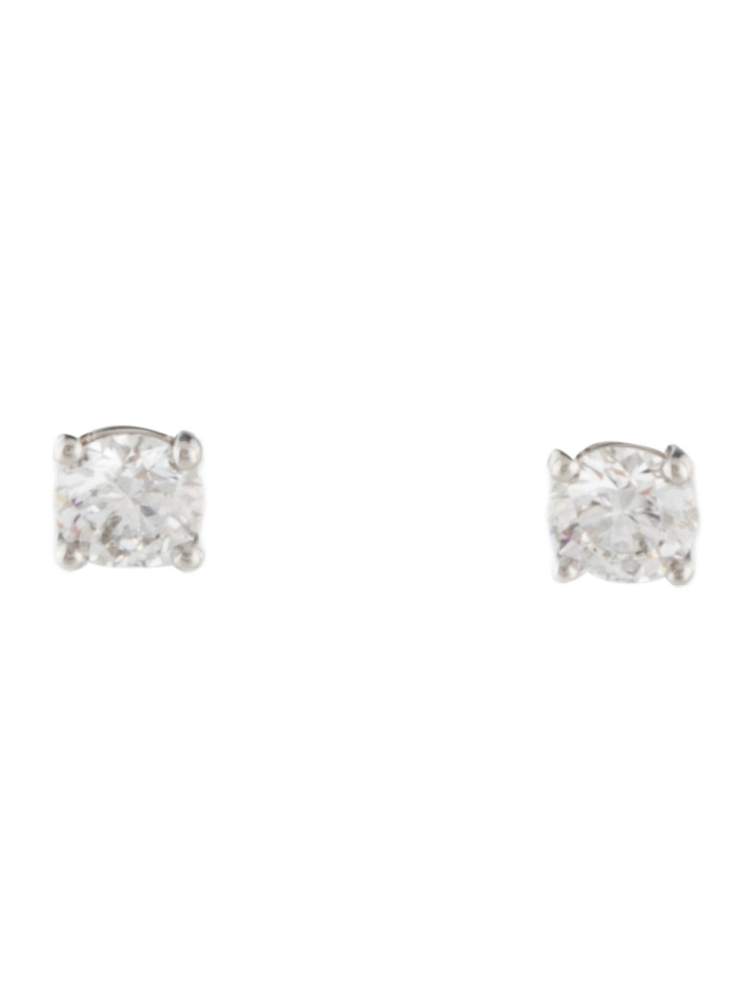 Tiffany & Co. Platinum Diamond Solitaire Stud Earrings
